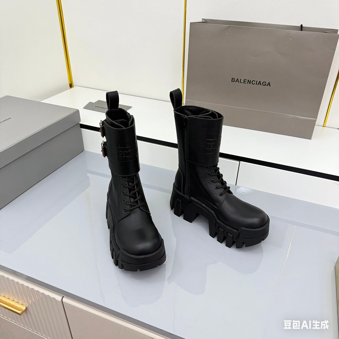 Balenciaga Bulldozer Boots Black Cowhide 565075