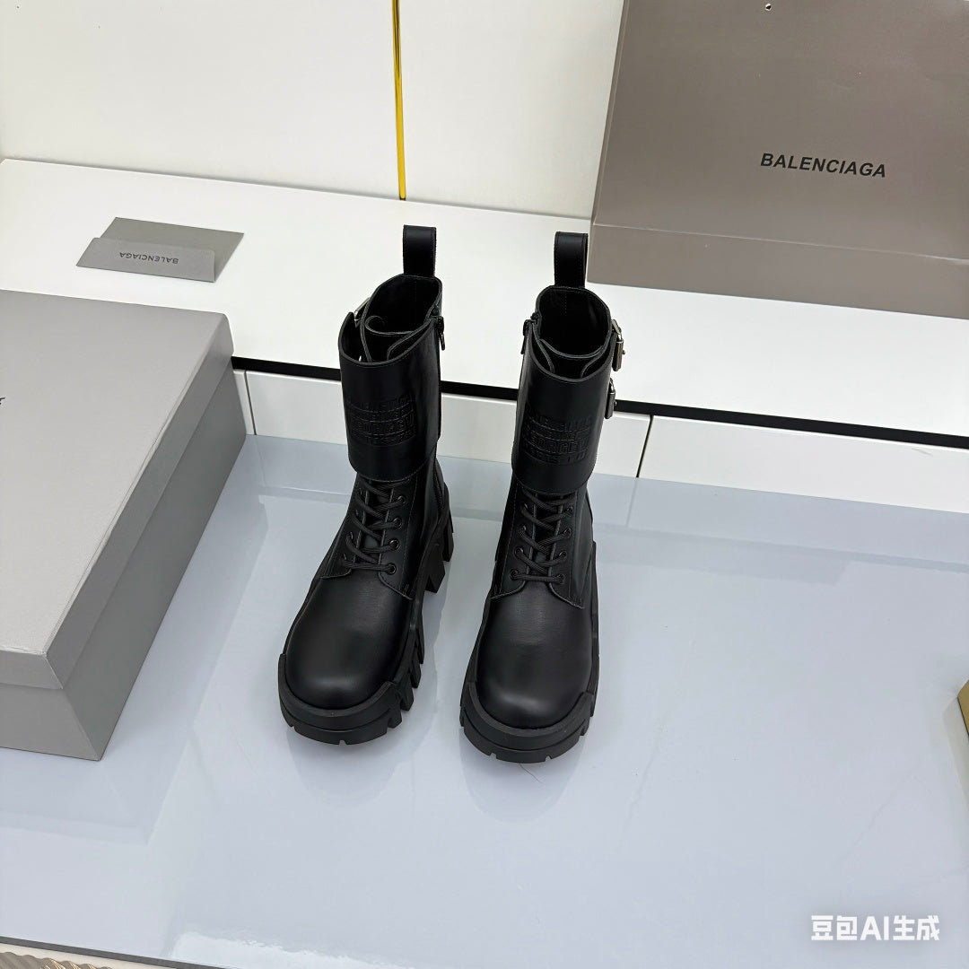 Balenciaga Bulldozer Boots Black Cowhide 565075