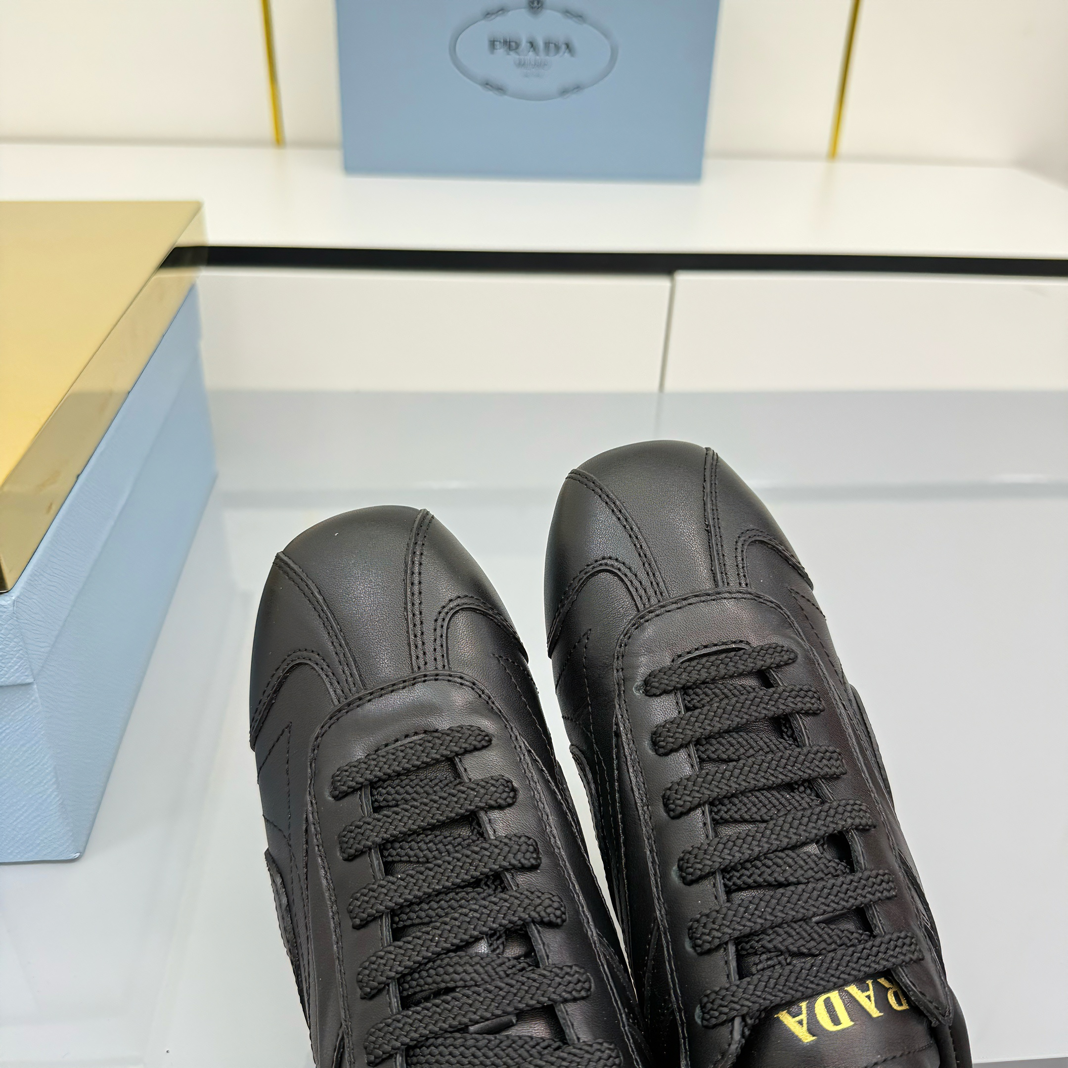 Prada Montecarlo Sneakers Black Cowhide 565696