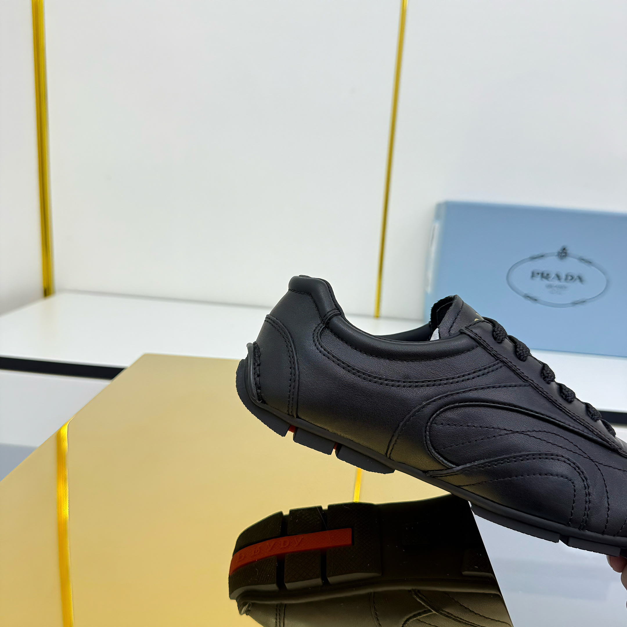 Prada Montecarlo Sneakers Black Cowhide 565696