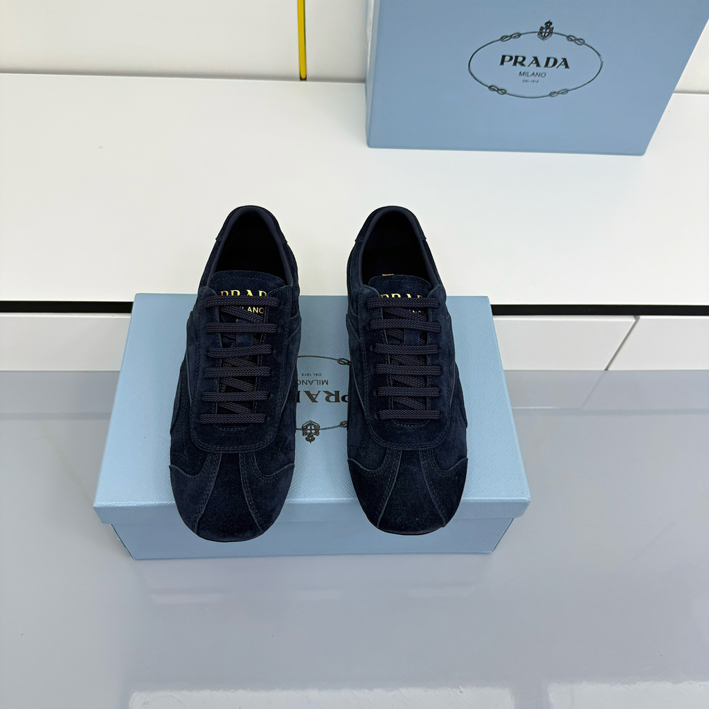 Prada Montecarlo Sneakers Dark Navy Blue Suede 565699