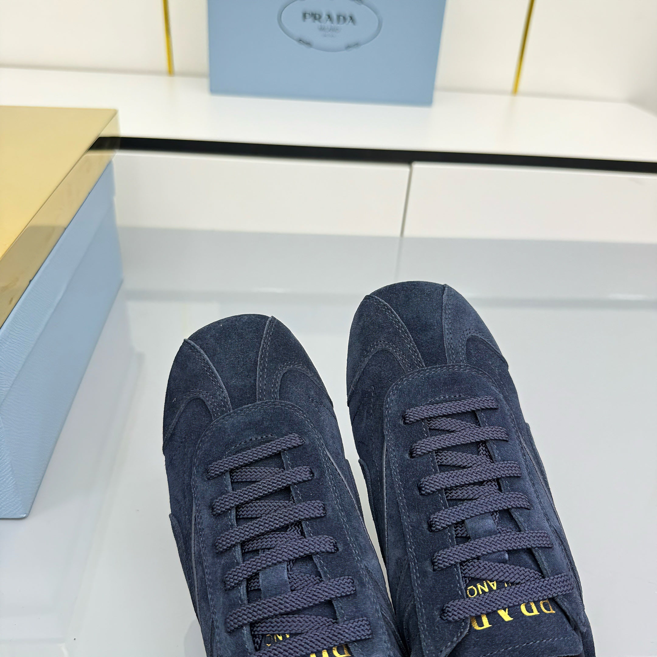 Prada Montecarlo Sneakers Dark Navy Blue Suede 565699