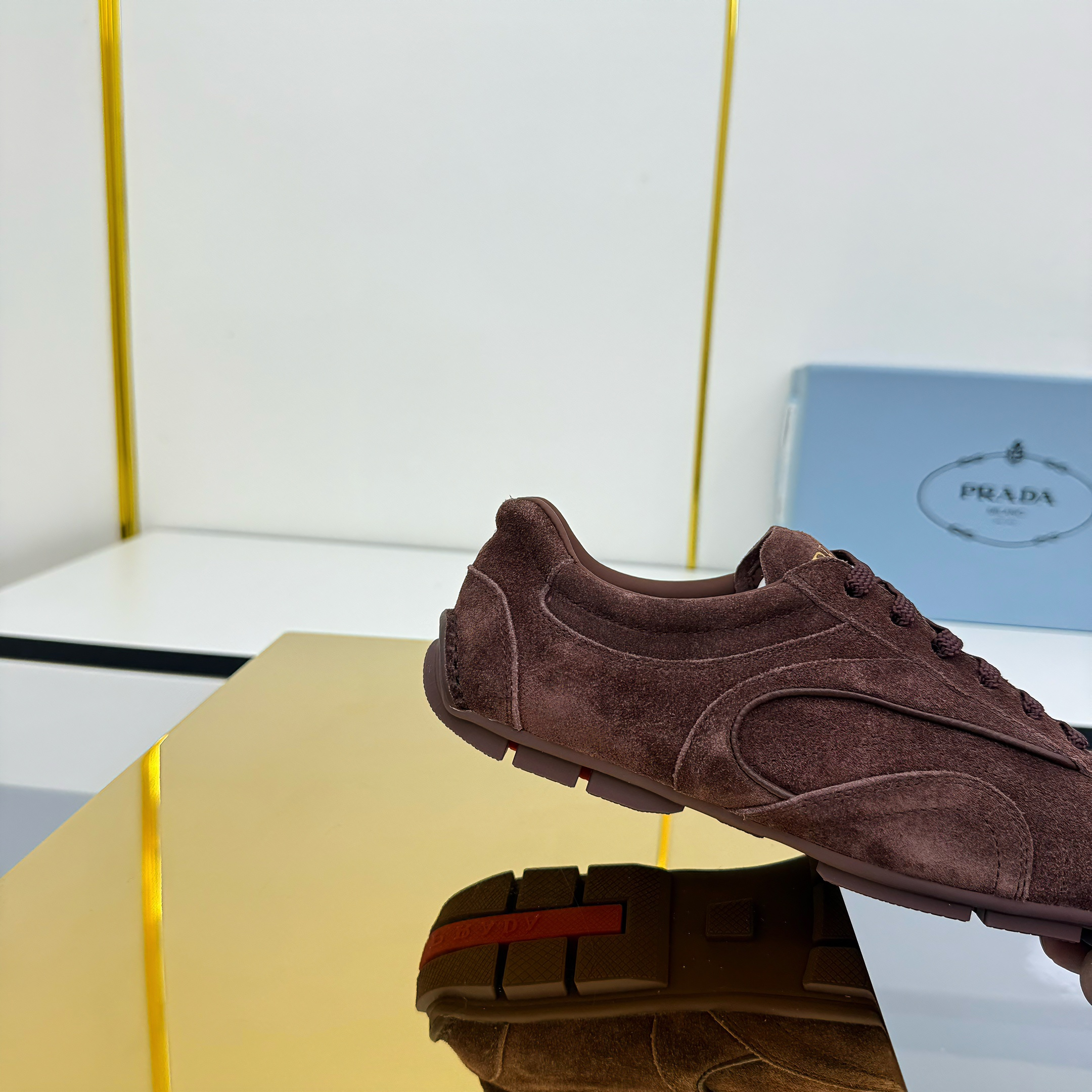 Prada Montecarlo Sneakers Coffee Brown Suede 565700