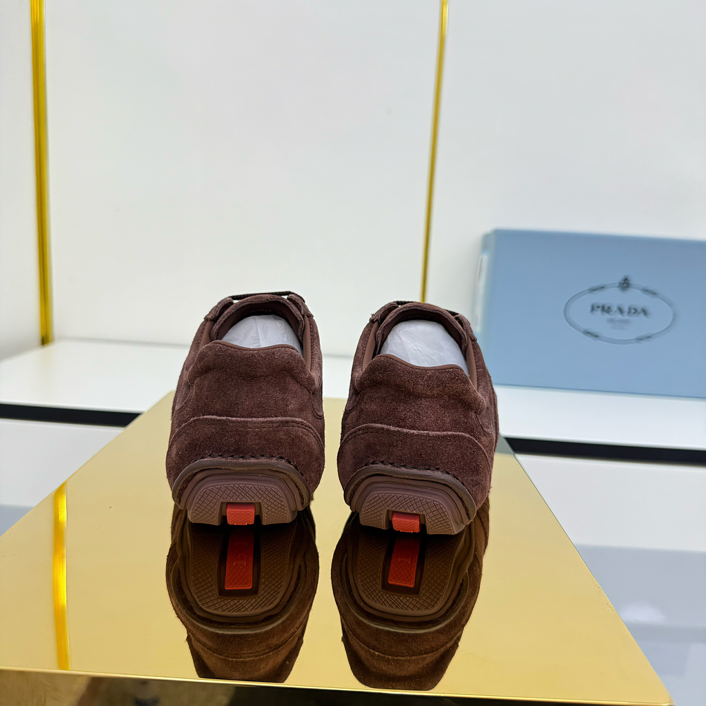 Prada Montecarlo Sneakers Coffee Brown Suede 565700