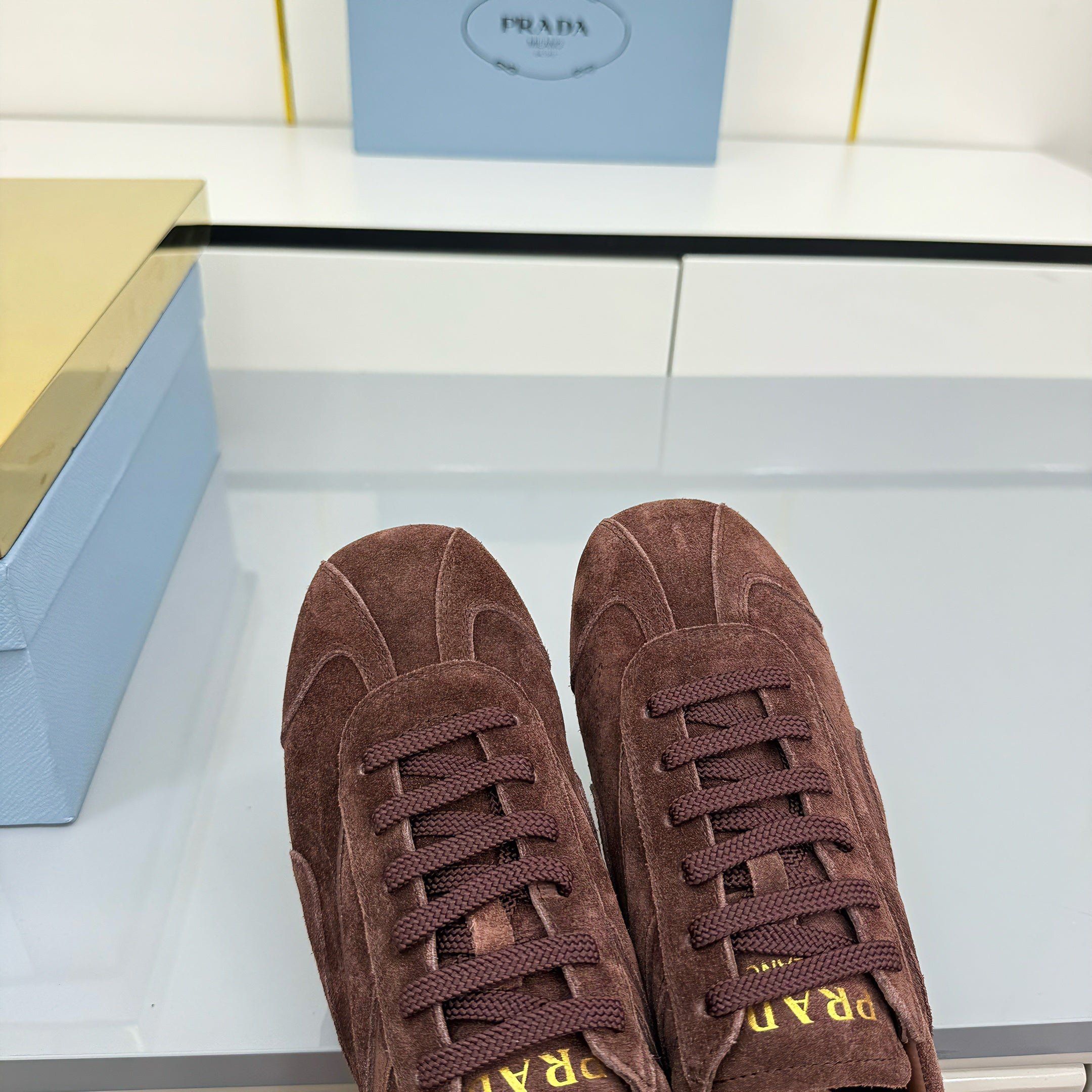 Prada Montecarlo Sneakers Coffee Brown Suede 565700