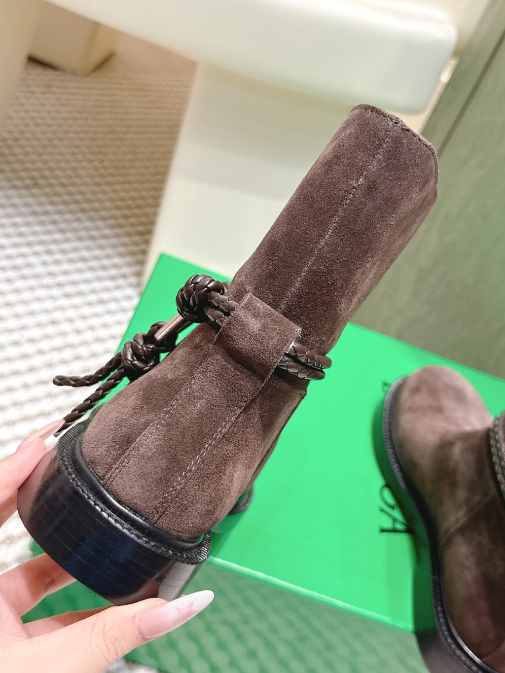 BV James Ankle Boot Coffee Brown Suede 548535