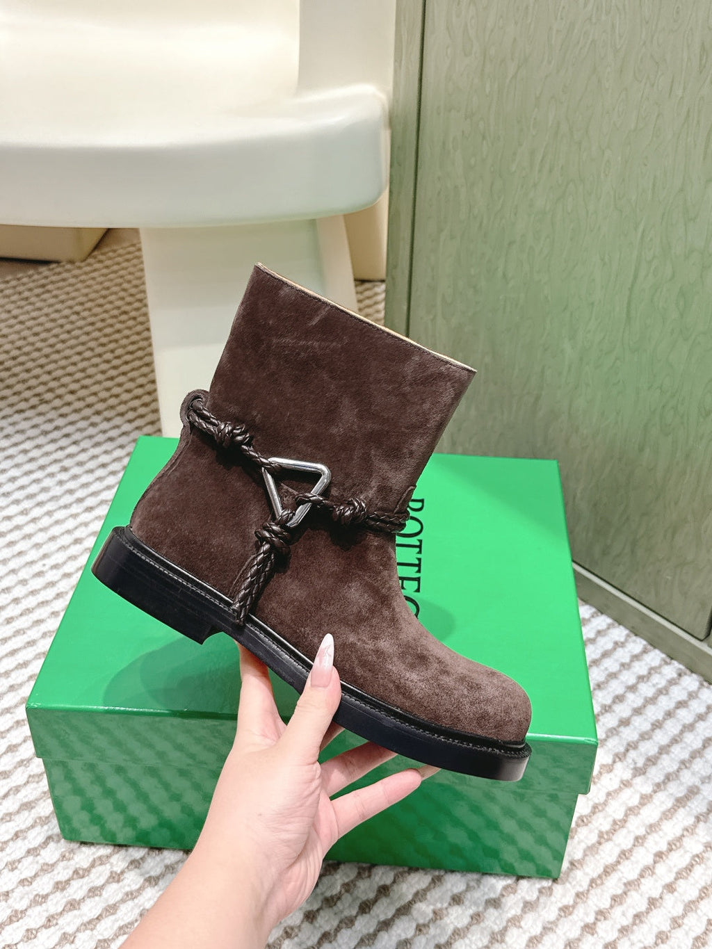 BV James Ankle Boot Coffee Brown Suede 548535