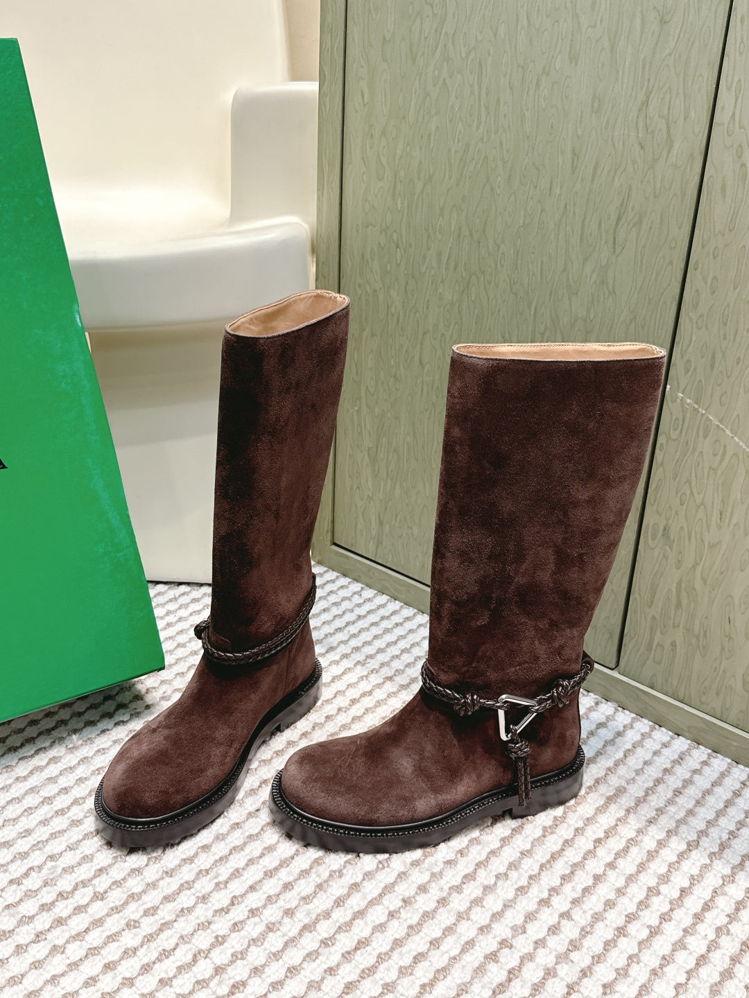 BV James Long Boot Coffee Brown Suede 548532