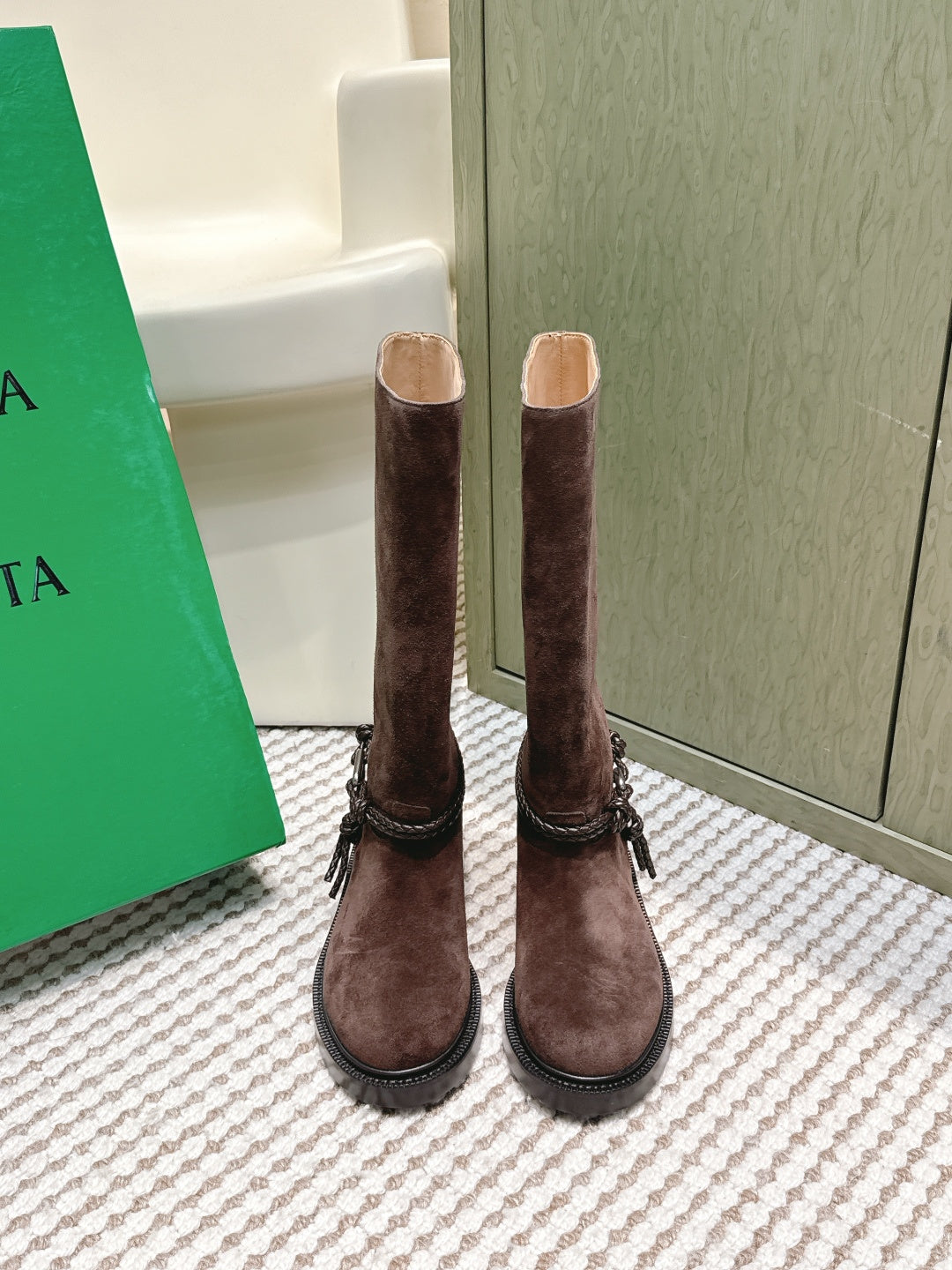 BV James Long Boot Coffee Brown Suede 548532