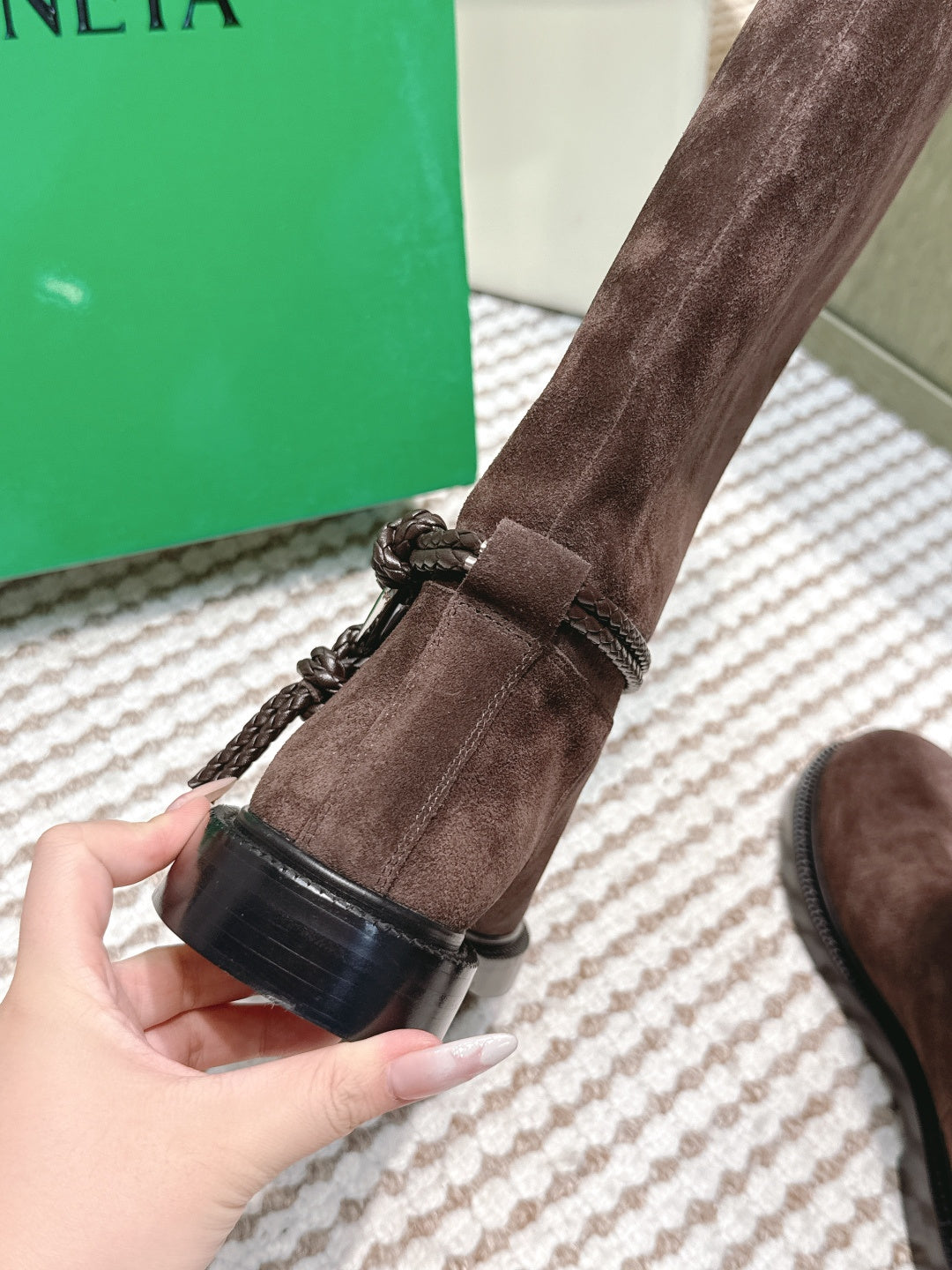 BV James Long Boot Coffee Brown Suede 548532