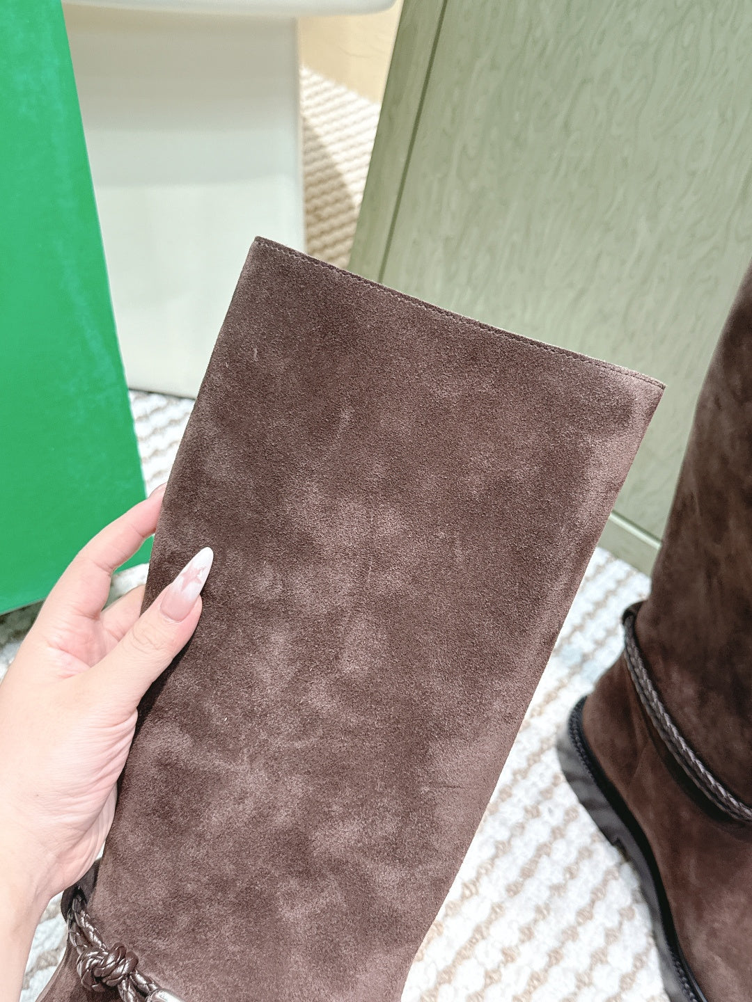 BV James Long Boot Coffee Brown Suede 548532