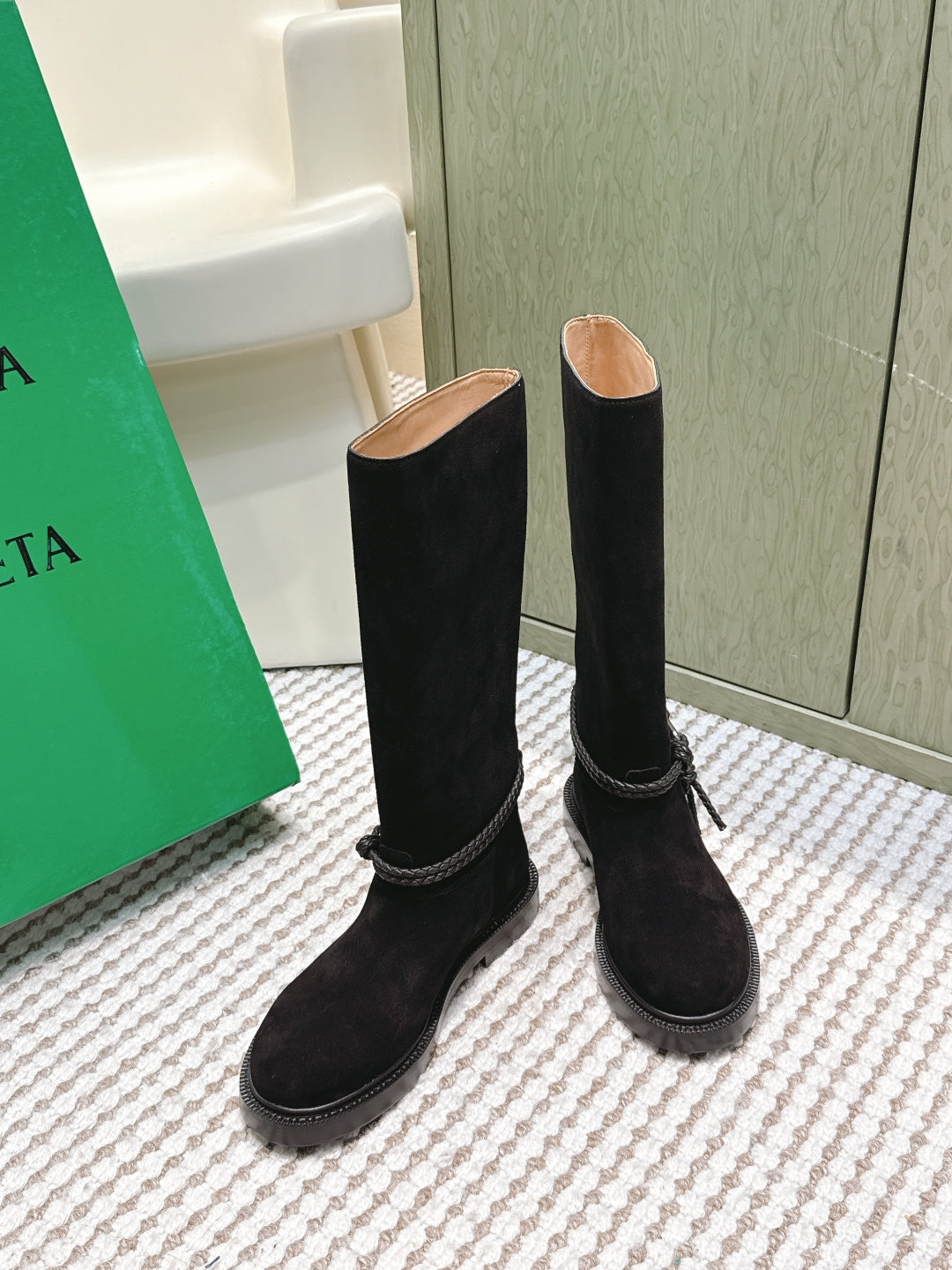 BV James Long Boot Black Suede 548533