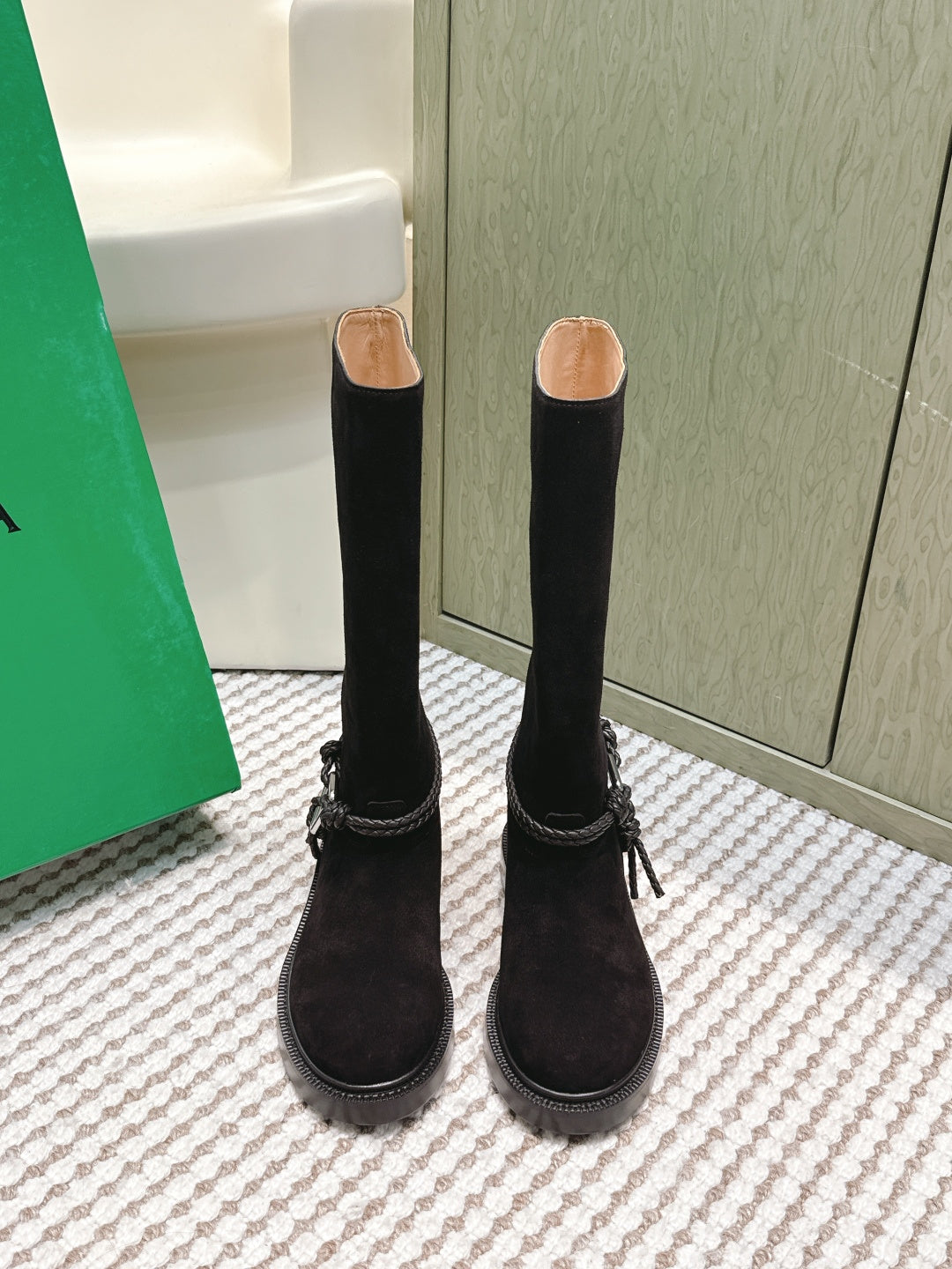 BV James Long Boot Black Suede 548533