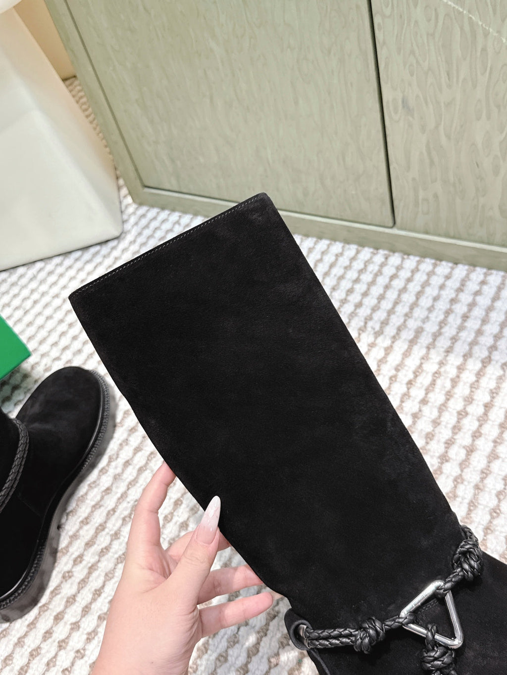 BV James Long Boot Black Suede 548533