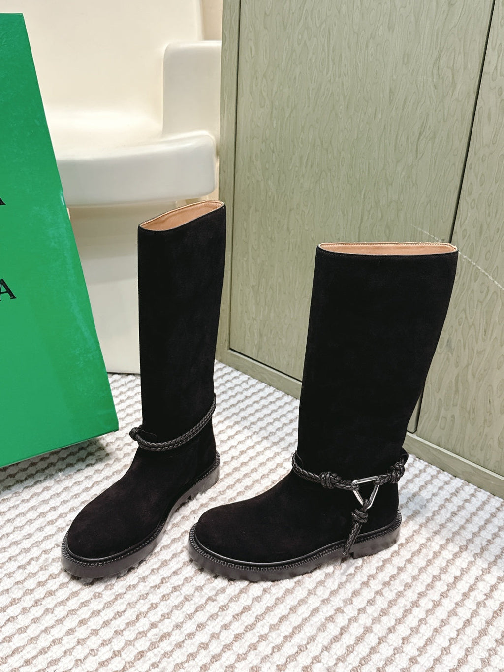 BV James Long Boot Black Suede 548533