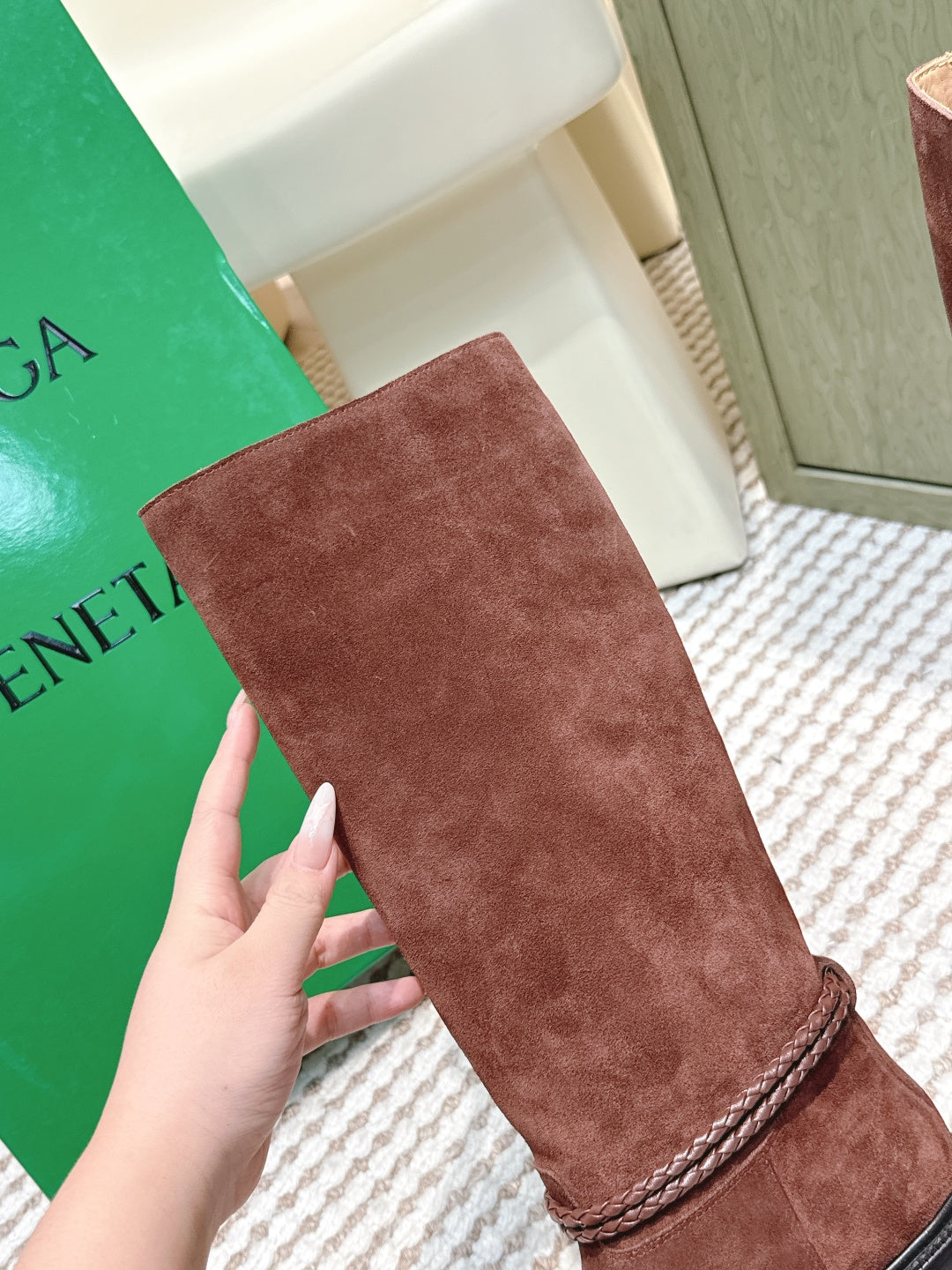 BV James Long Boot Brown Suede 548534