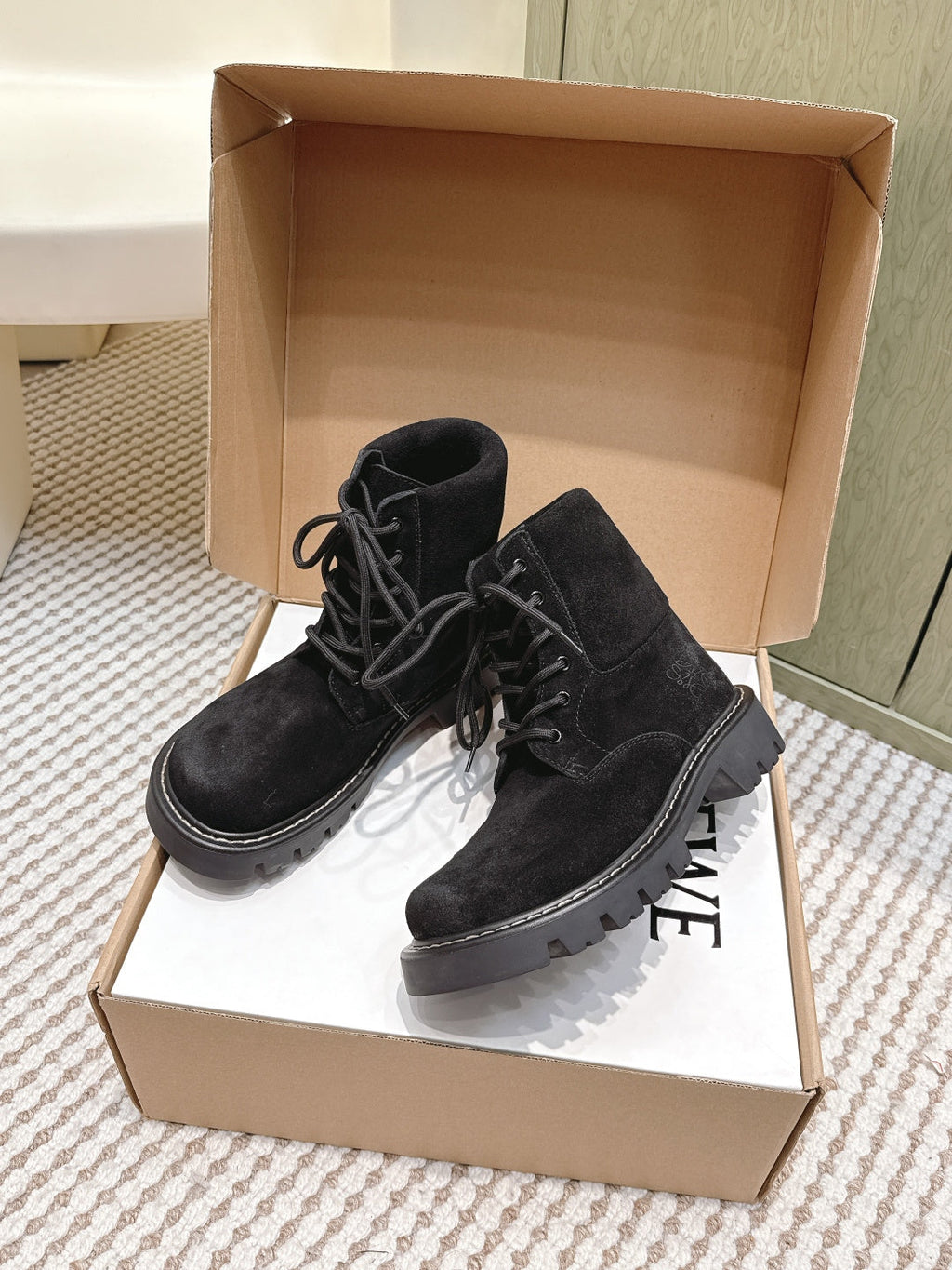 Loewe 2025 Sierra Ankle Boot Black Suede 556051