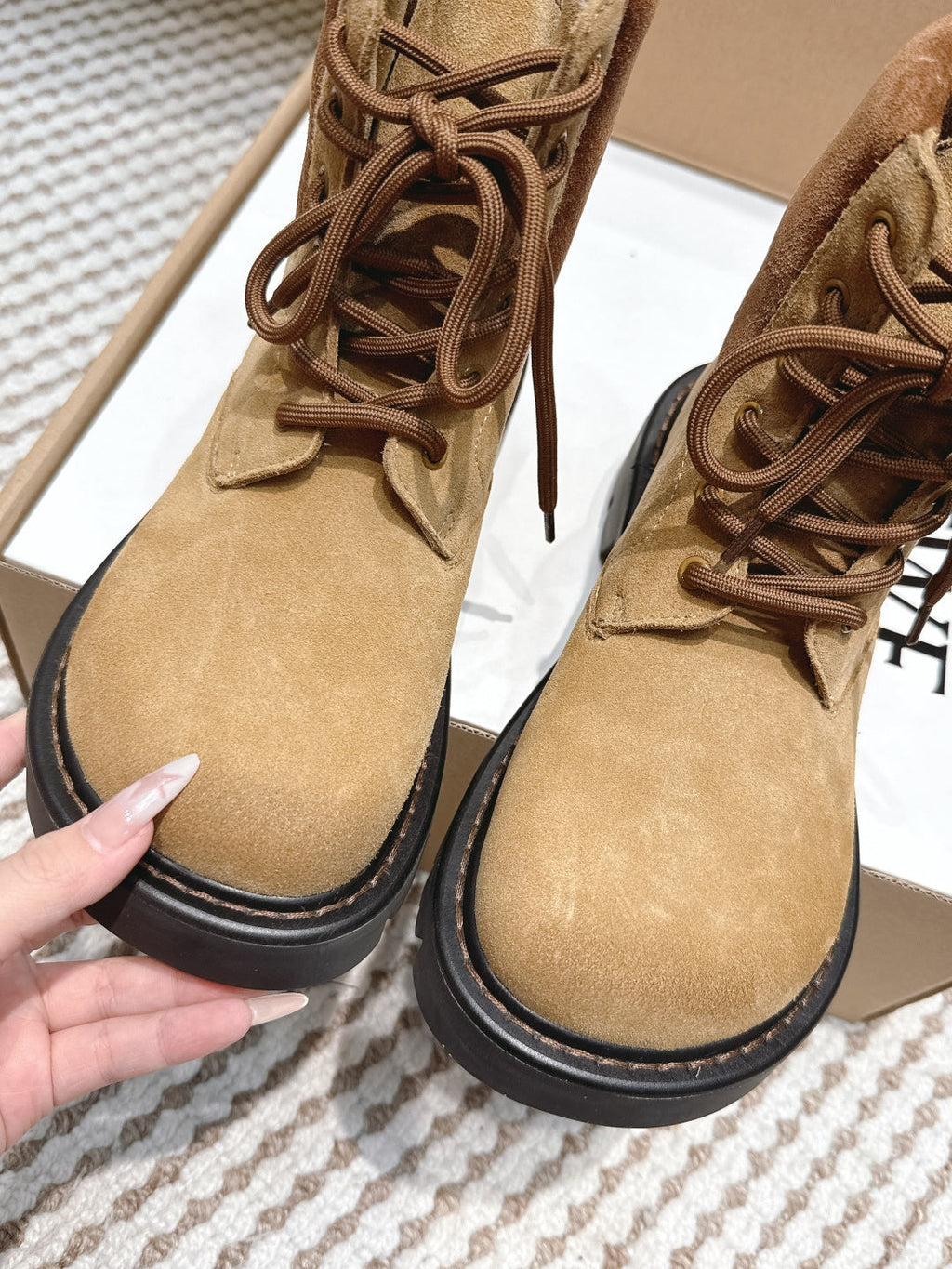 Loewe 2025 Sierra Ankle Boot Tan Black Suede 556050