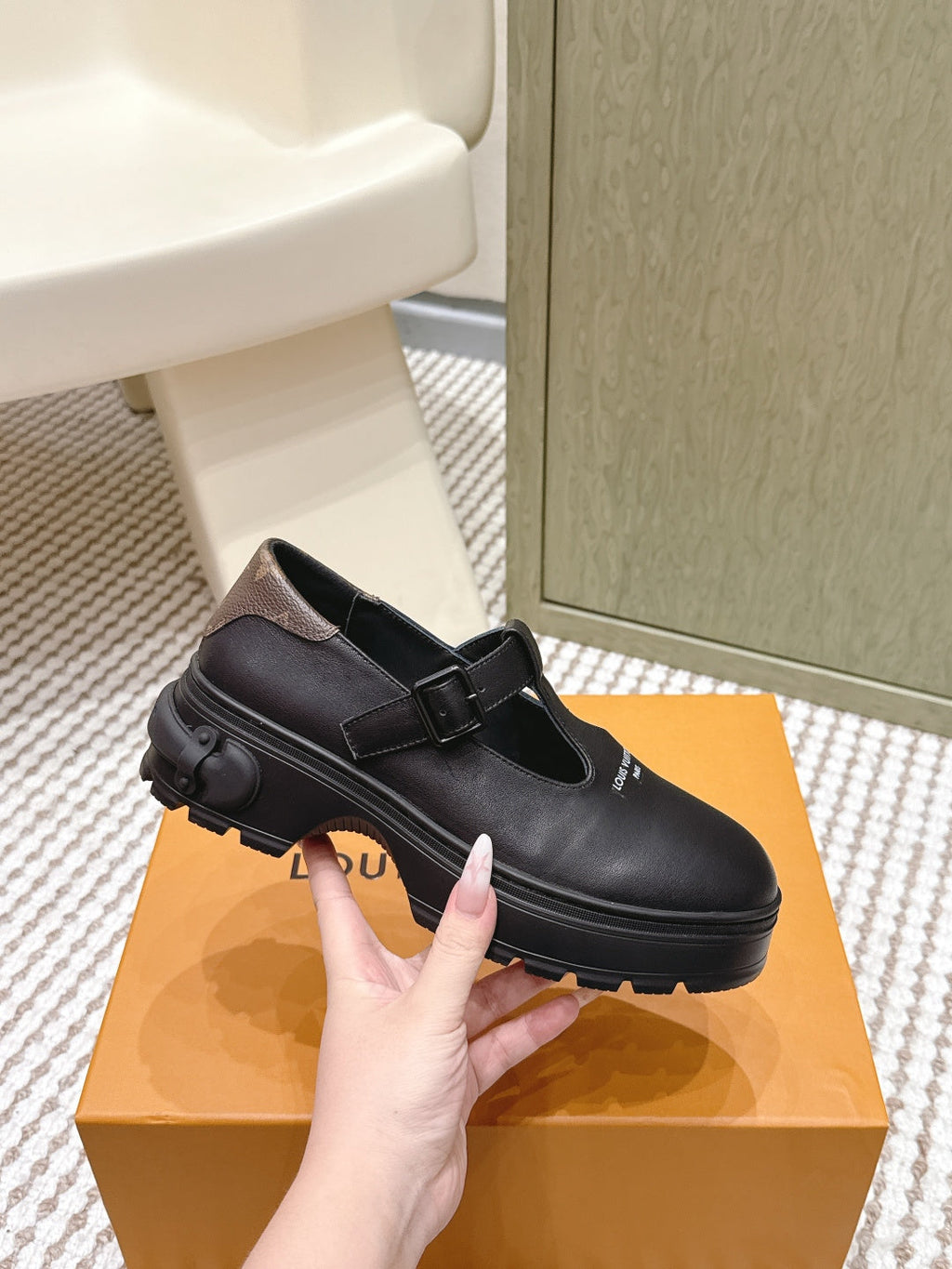 LV Squad Mary Jane Black Monogram Canvas 556407