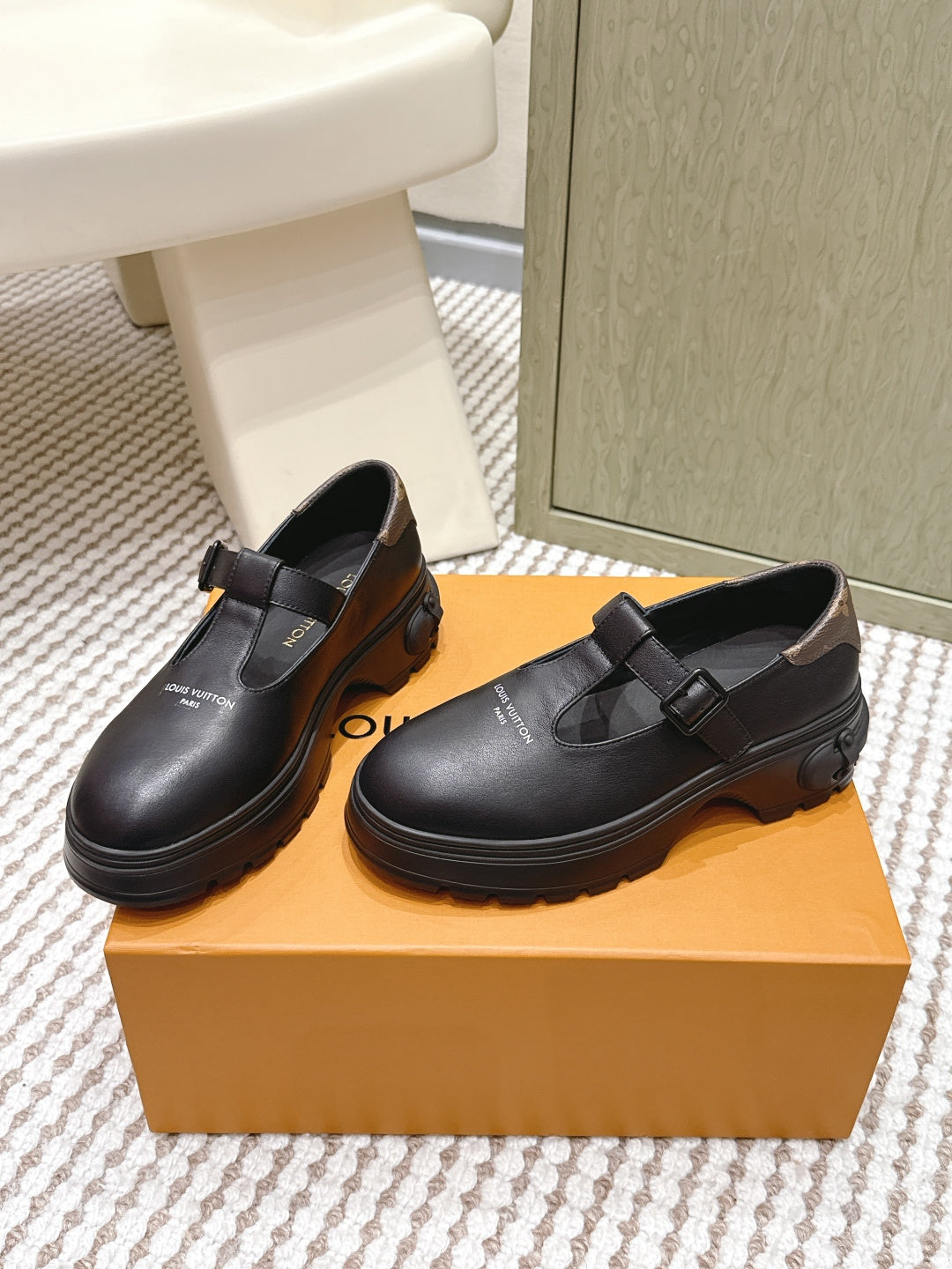 LV Squad Mary Jane Black Monogram Canvas 556407