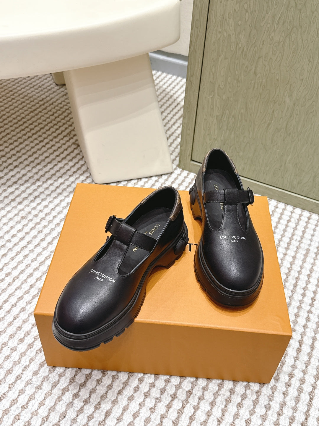 LV Squad Mary Jane Black Monogram Canvas 556407