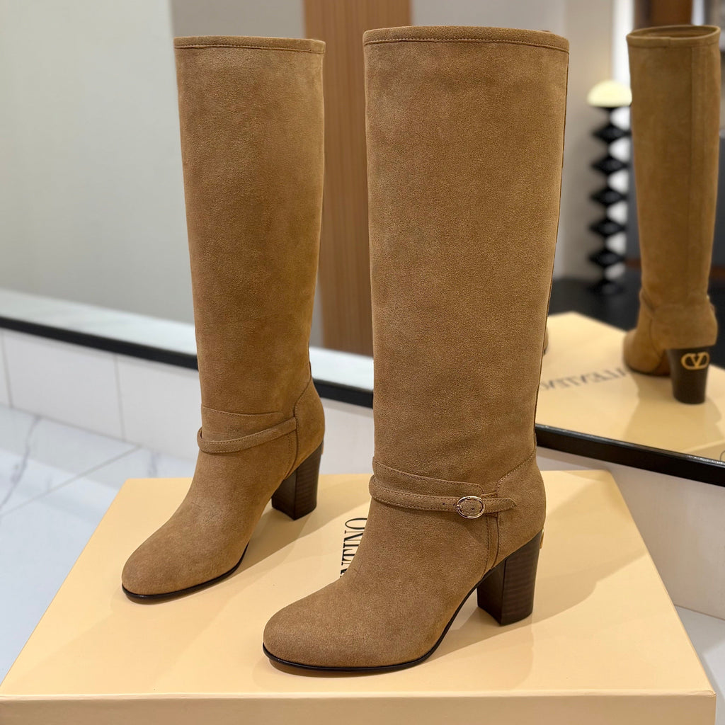 Valentino 2025 Pattie High Boot Tan Suede 560738