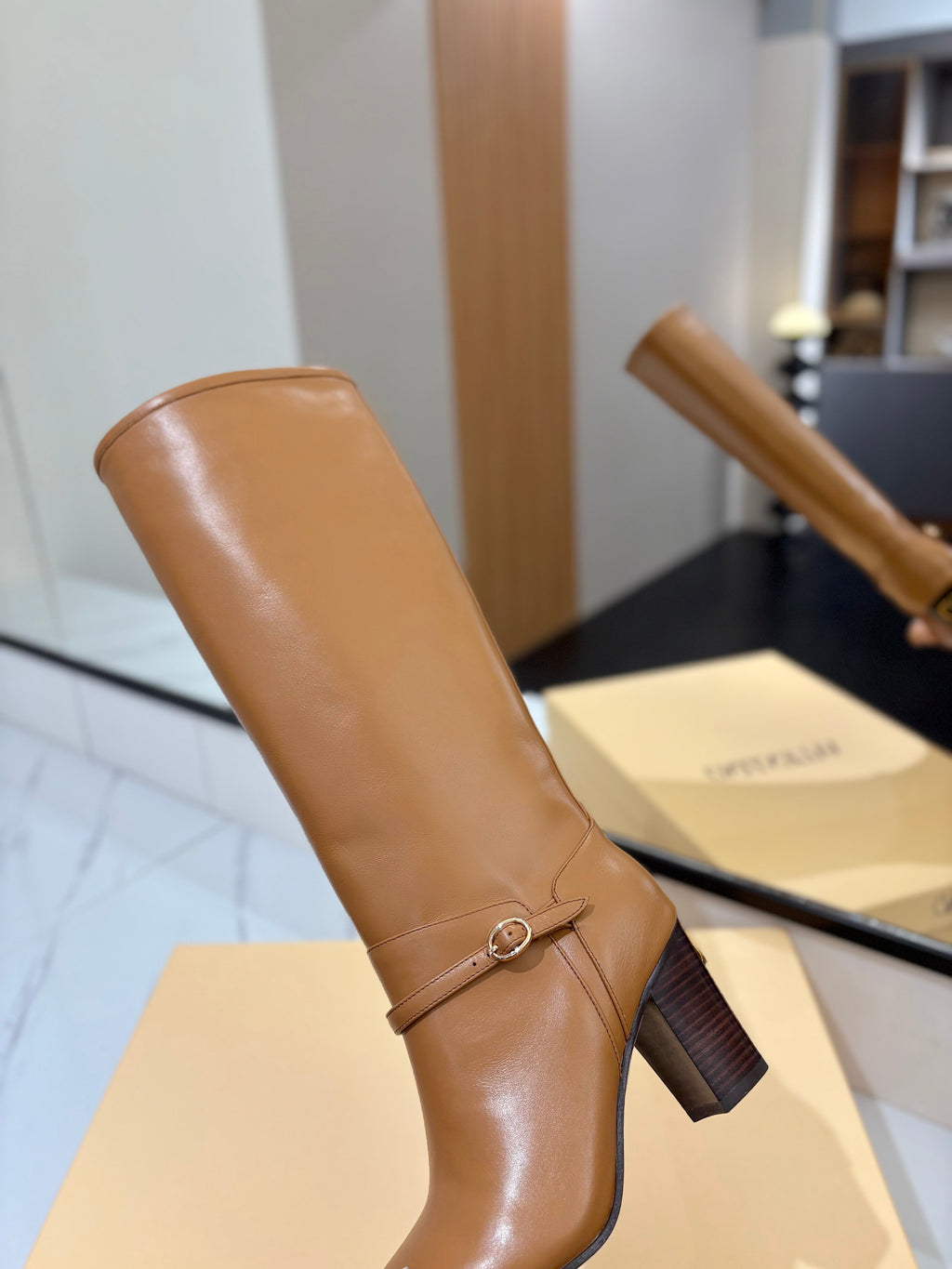 Valentino 2025 Pattie High Boot Brown Calfskin 560742