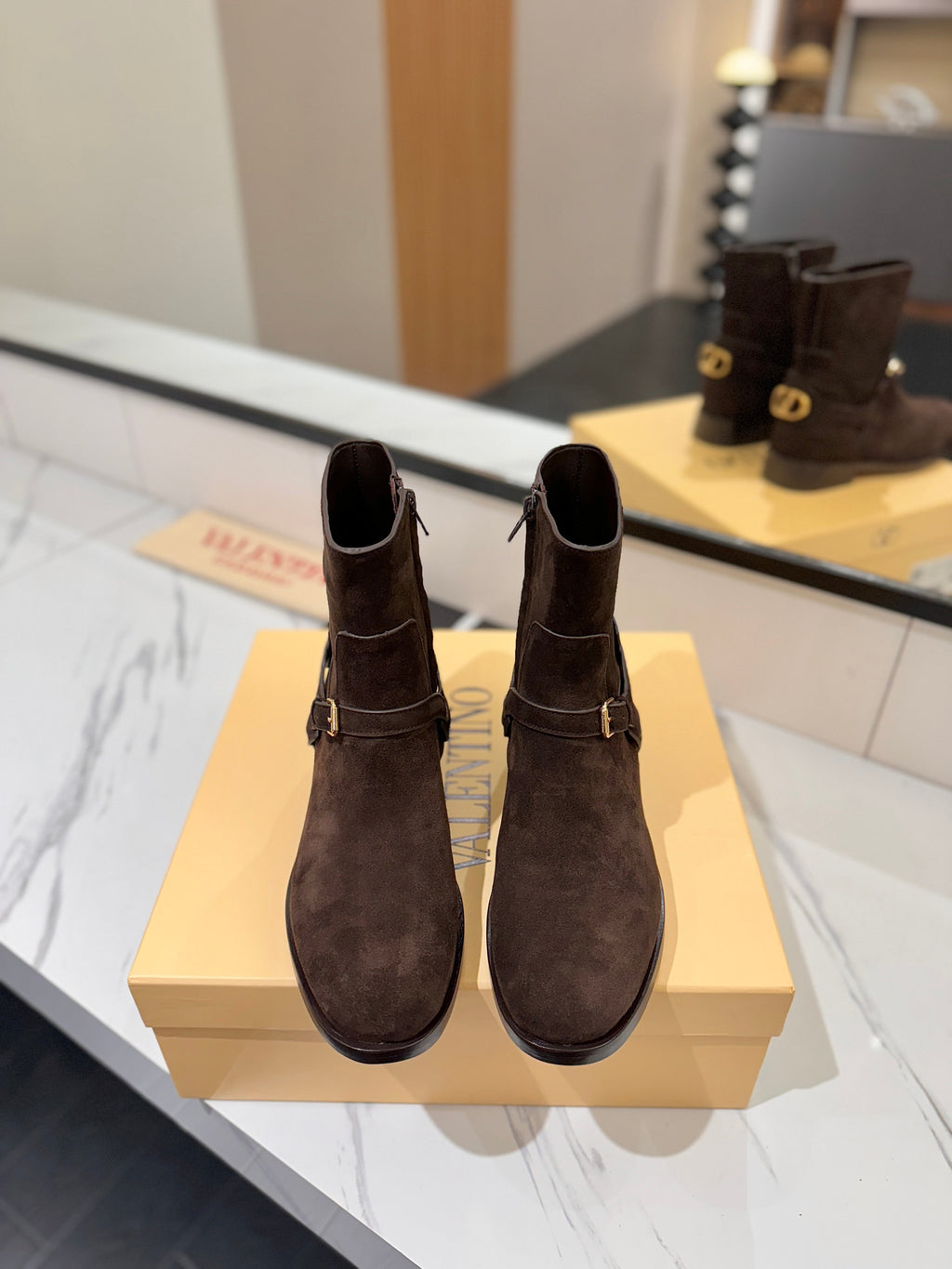 Valentino 2025 Pattie Boot Dark Brown Suede 560745