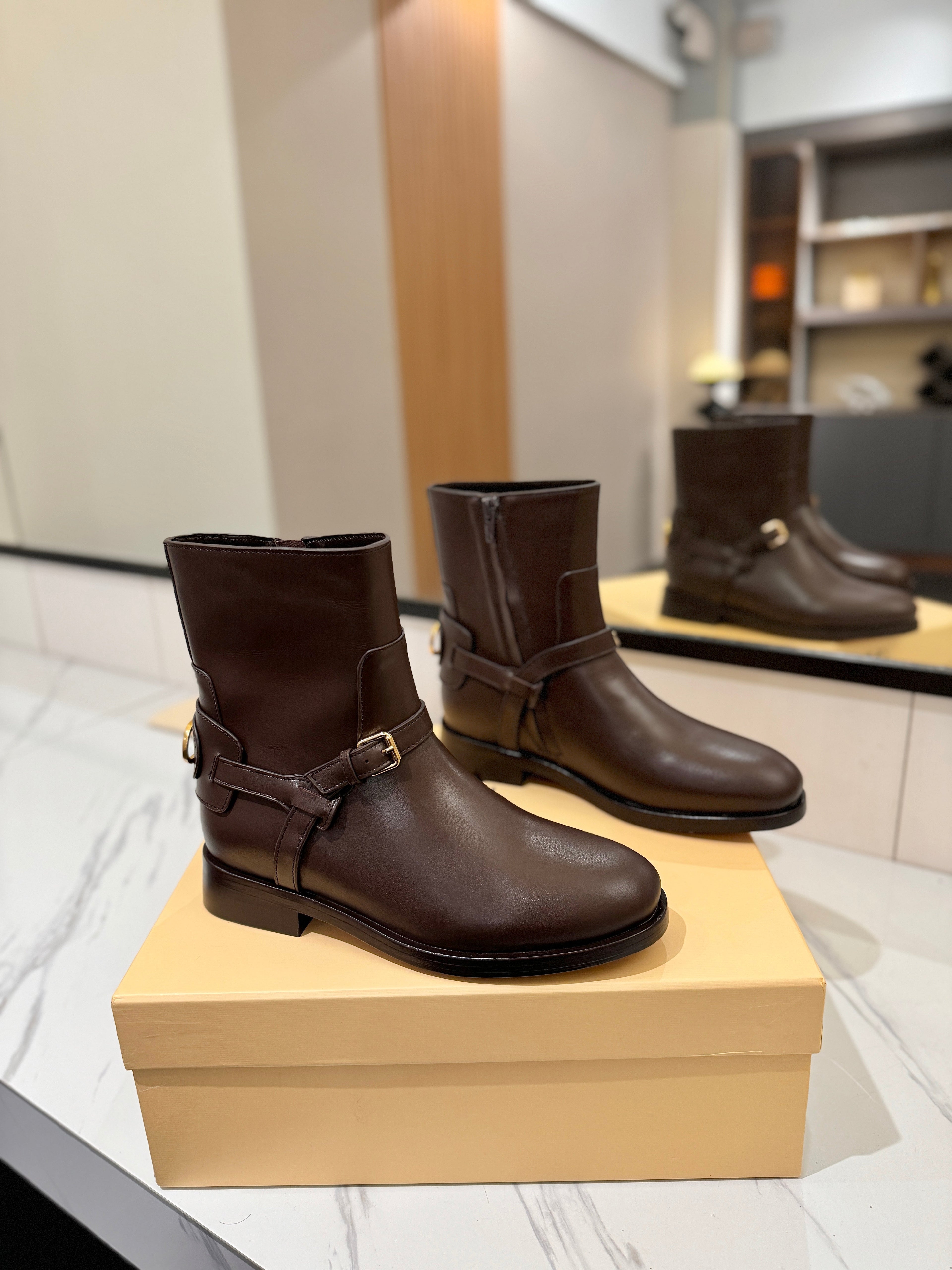 Valentino 2025 Pattie Boot Dark Brown Calfskin 560748