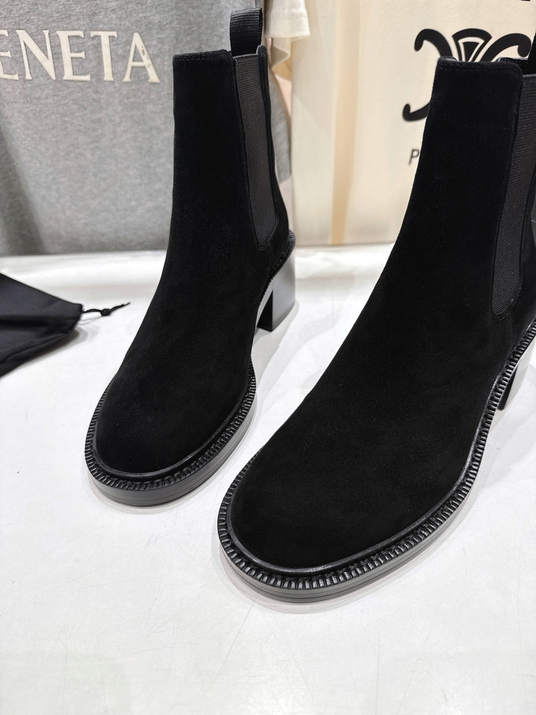 YSL 2025 Short Boot Black Suede 567581