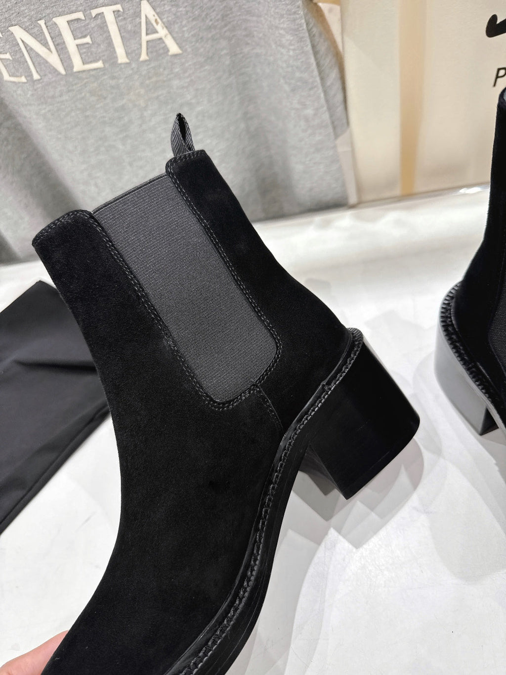 YSL 2025 Short Boot Black Suede 567581