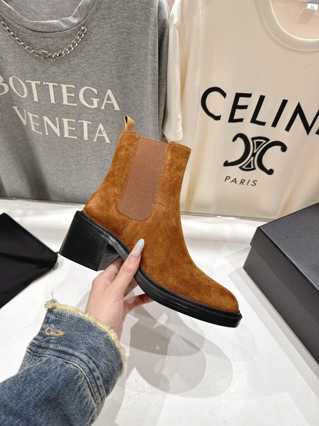 YSL 2025 Short Boot Brown Suede 567584