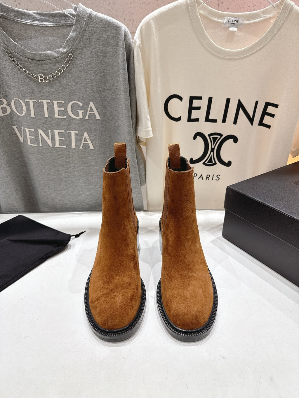 YSL 2025 Short Boot Brown Suede 567584