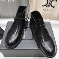 YSL 2025 Brogue Chelsea Ankle Boots Loafer Black Cowhide 567586