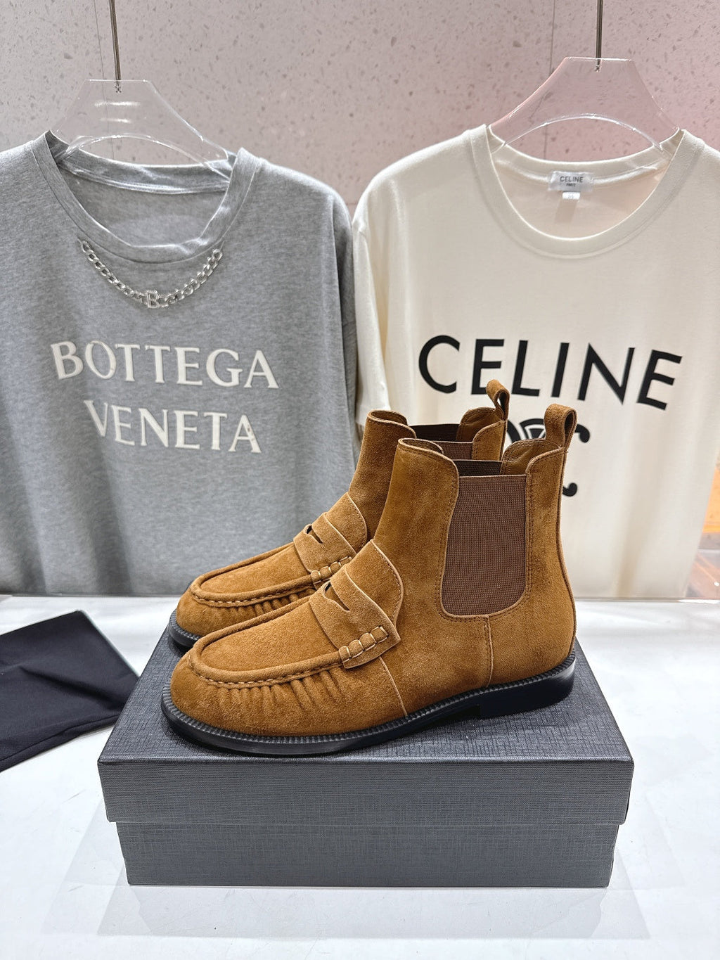 YSL 2025 High-top Loafer Tan Suede 567588