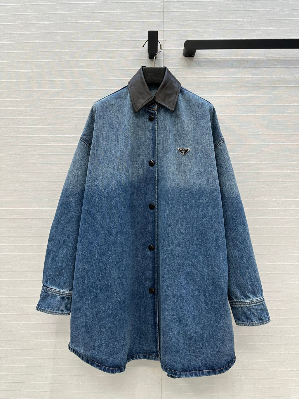 Prada 25 Denim Jacket Dress Blue Cotton