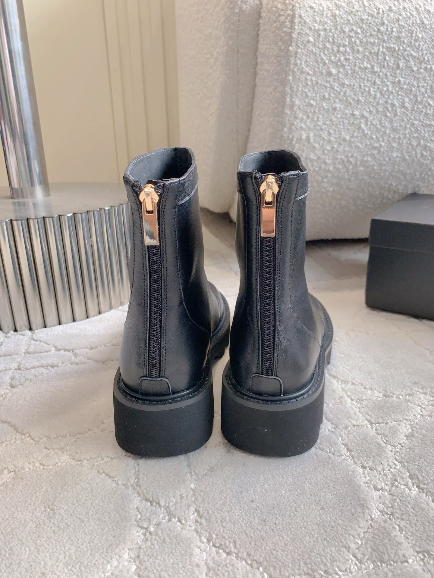 CC New Platform Ankle Boots Black Sheepskin