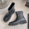 CC New Platform Ankle Boots Black Sheepskin