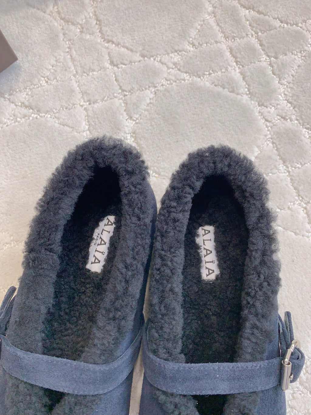 Alaia 2025 Ballet Flat Blue Suede Wool 557376