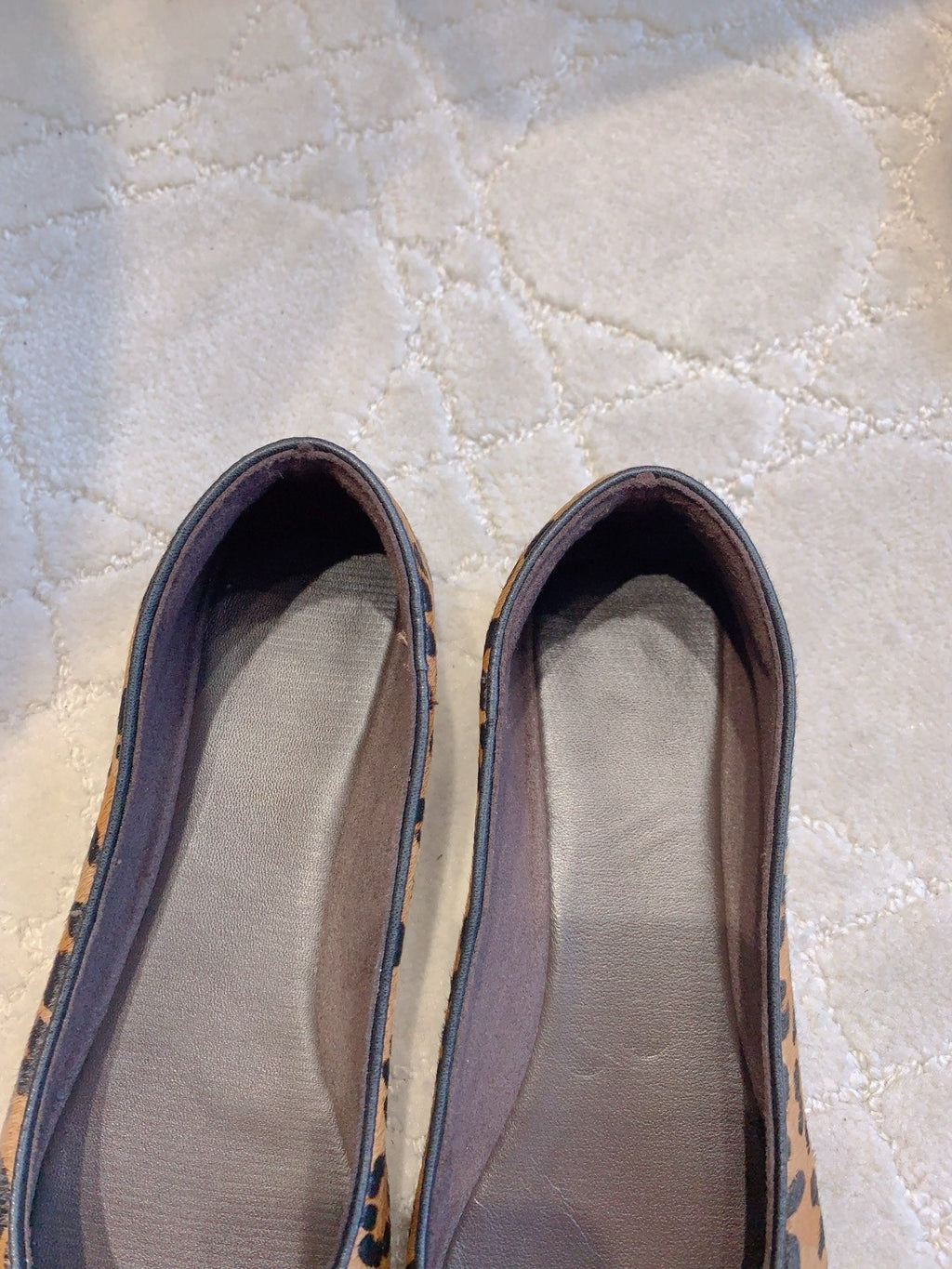 The Row 2025 Square-toe Ballet Flat Leopard Sheepskin 557427