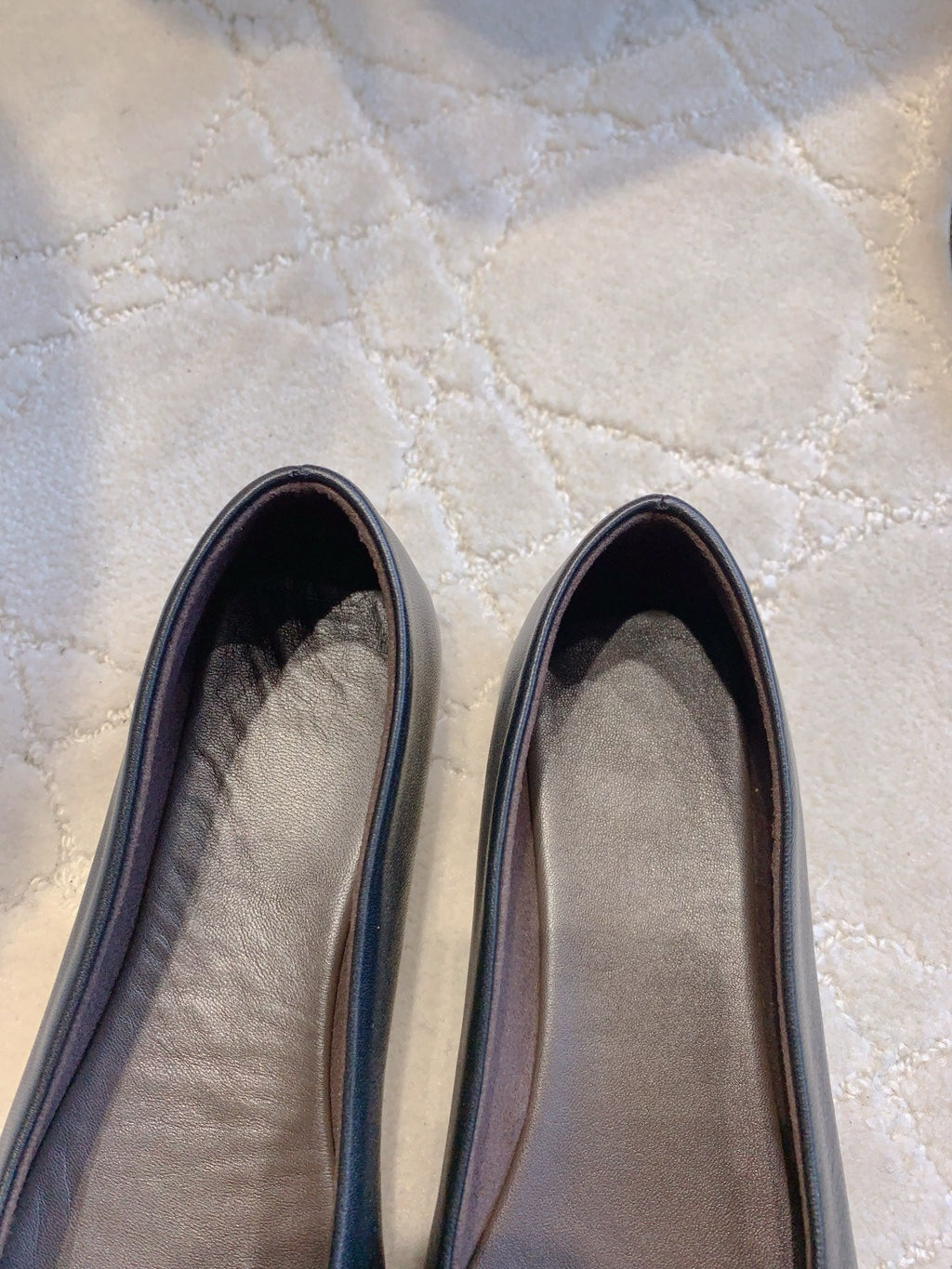 The Row 2025 Square-toe Ballet Flat Black Sheepskin 557431