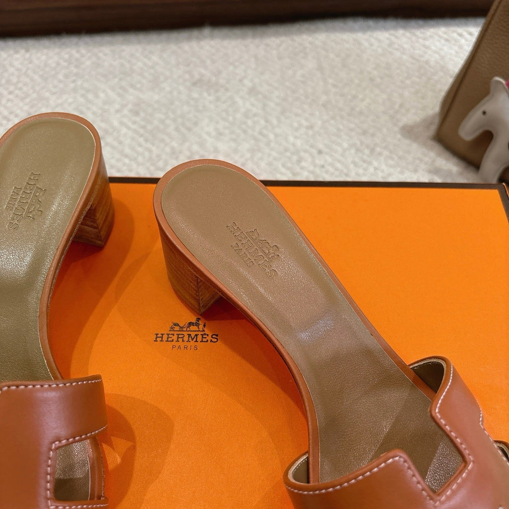 HM Oasis Sandals Brown Mix Khaki Brown Chisel Pattern Cowhide 544091