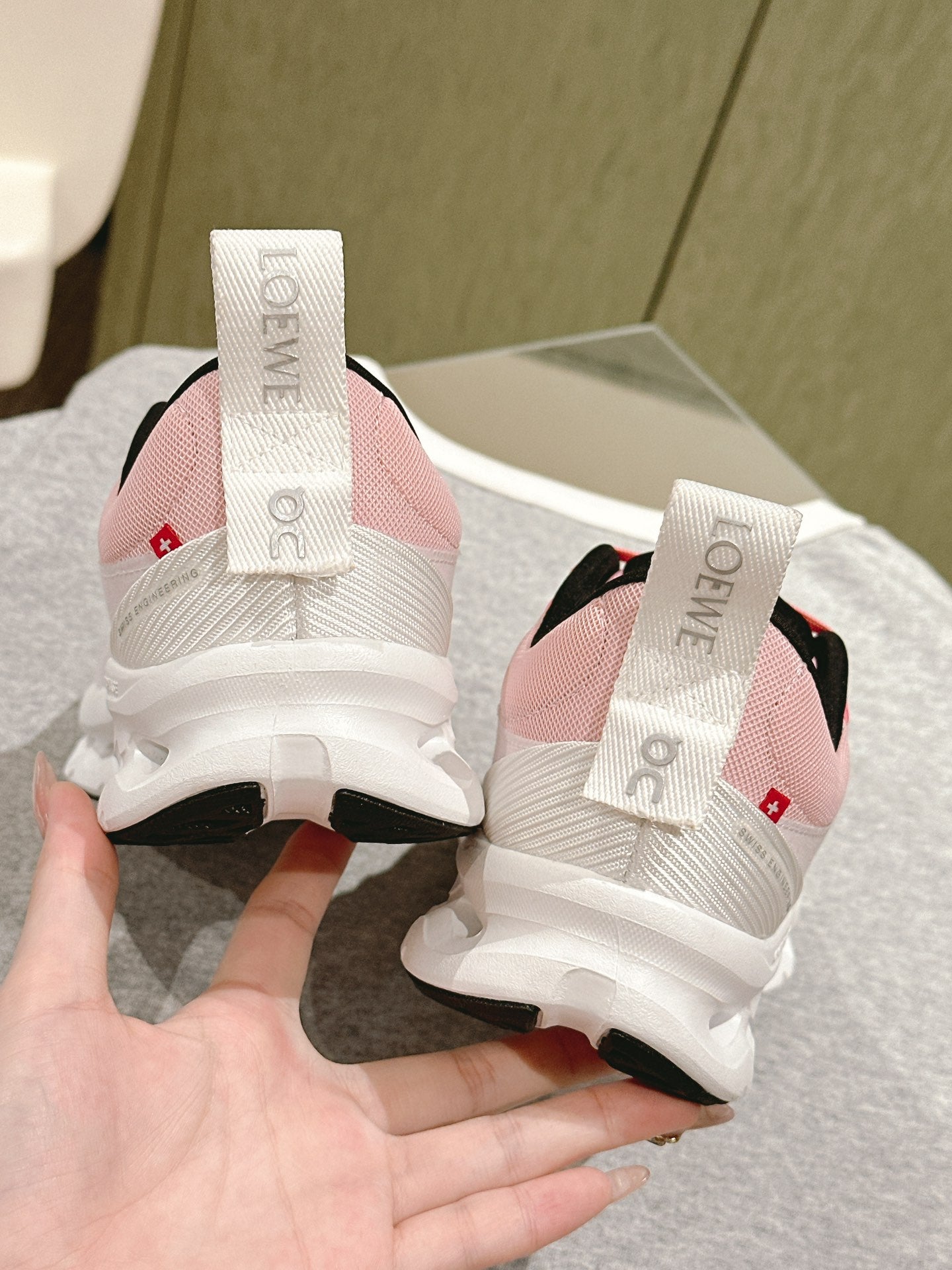 Loewe 2025 x Running Cloudtilt2.0 Sneaker White Pink Mesh Rubber 556020