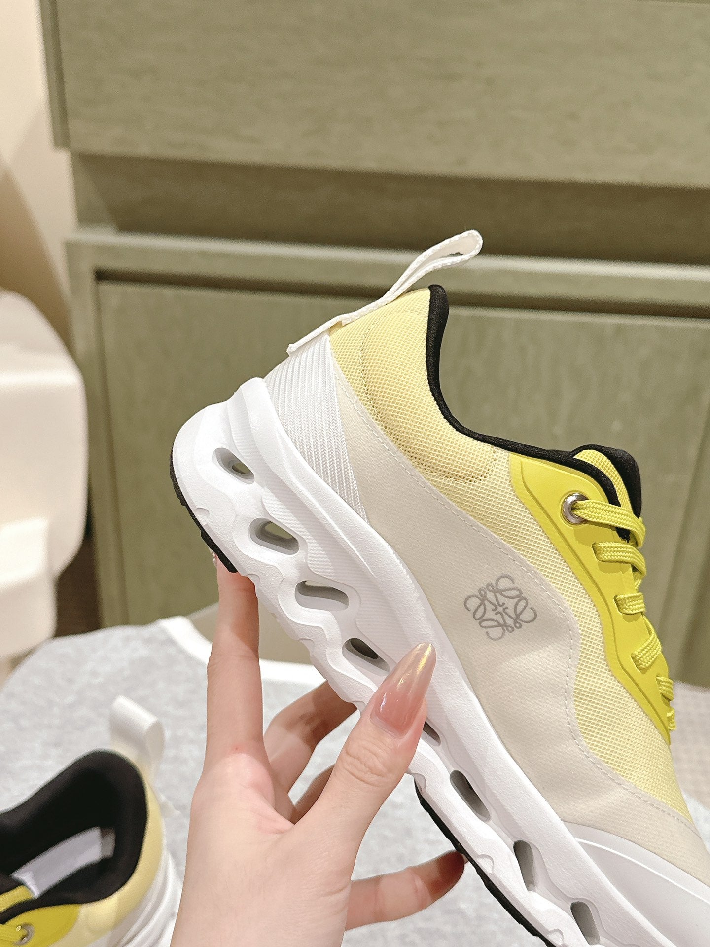 Loewe 2025 x Running Cloudtilt2.0 Sneaker White Yellow Mesh Rubber 556024