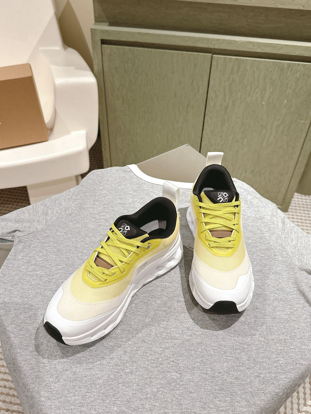 Loewe 2025 x Running Cloudtilt2.0 Sneaker White Yellow Mesh Rubber 556024