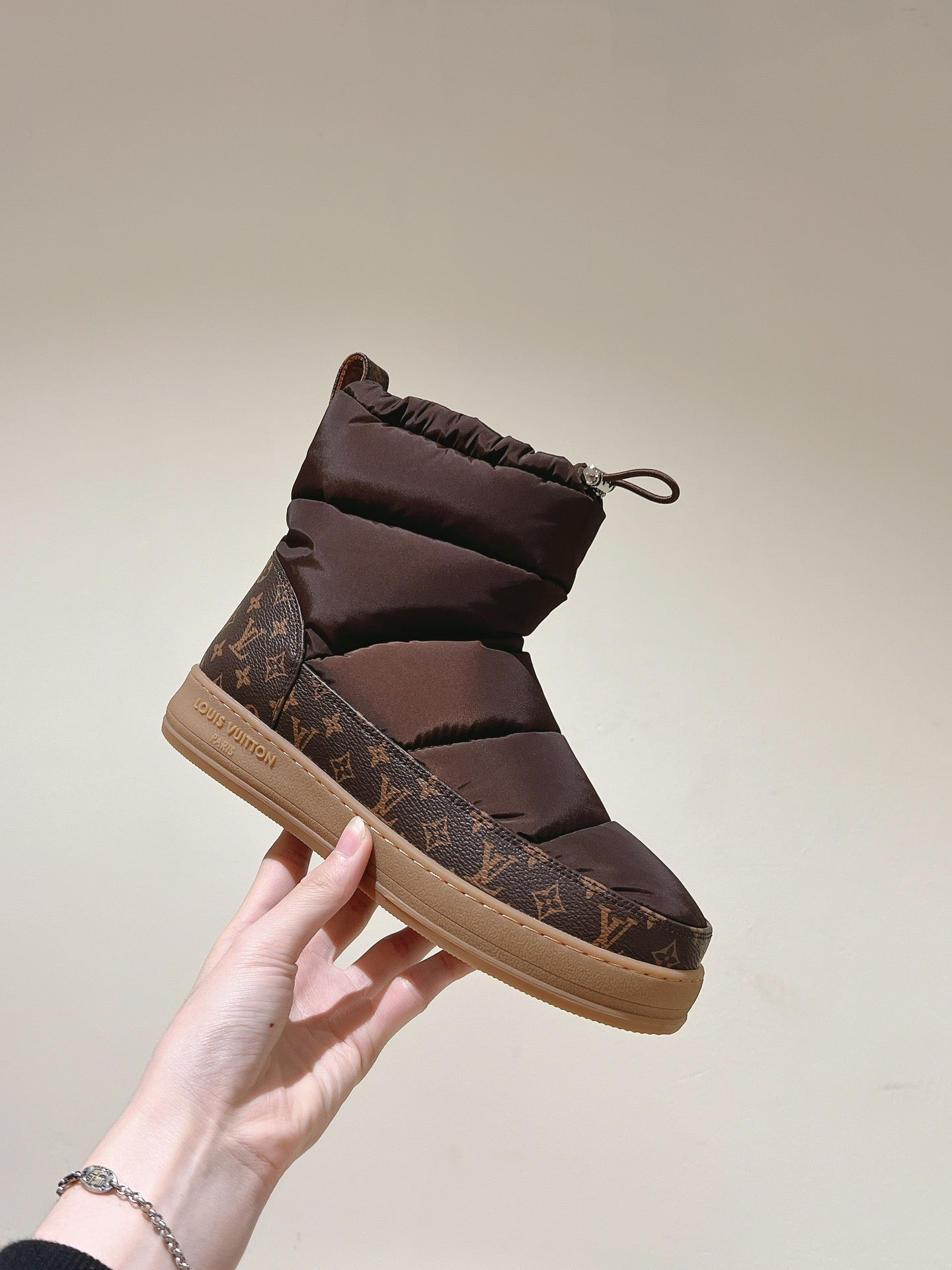 LV Cloud Ankle Boot Sneaker Brown Nylon Monogram Canvas