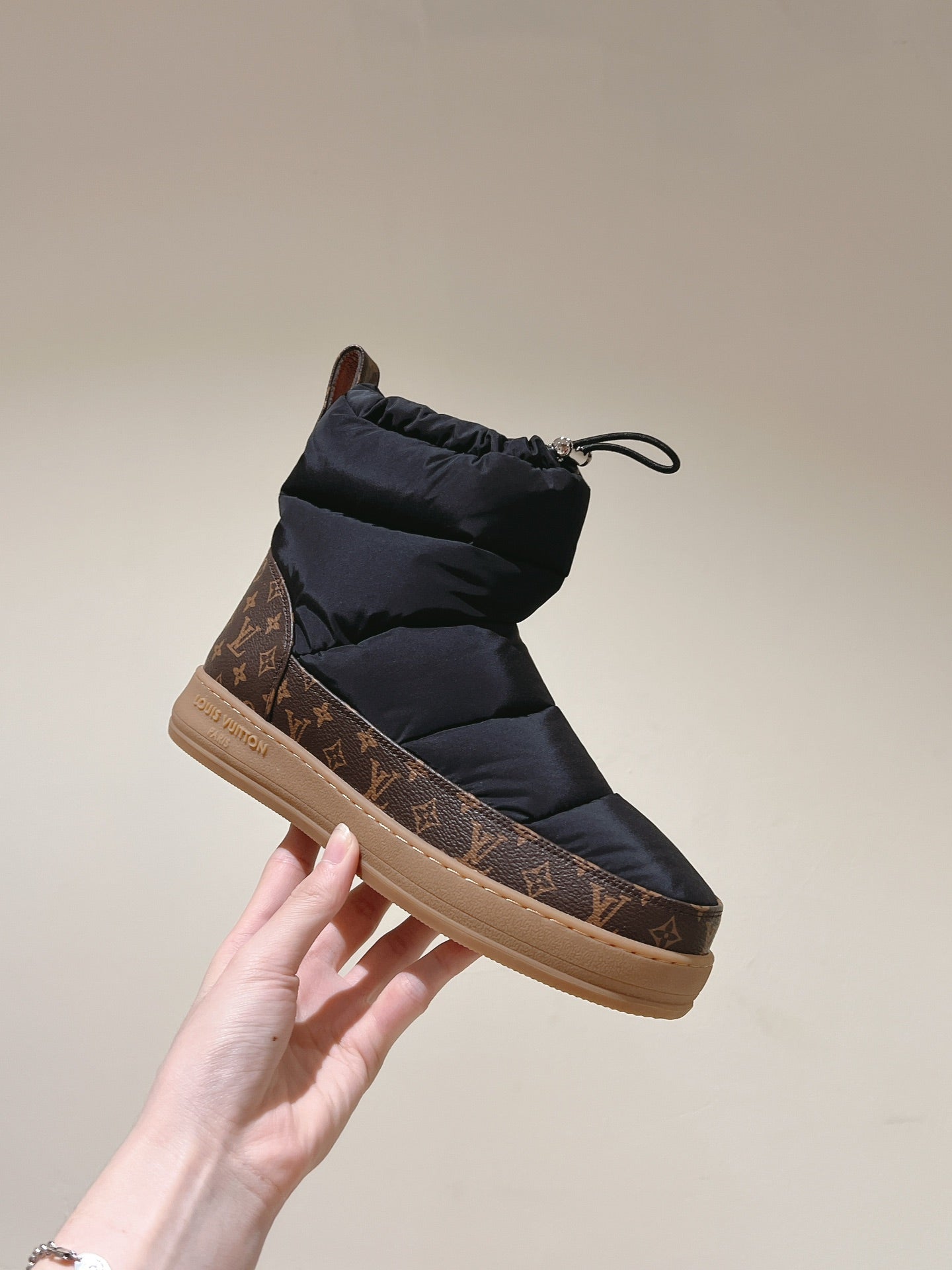 LV Cloud Ankle Boot Sneaker Black Nylon Monogram Canvas