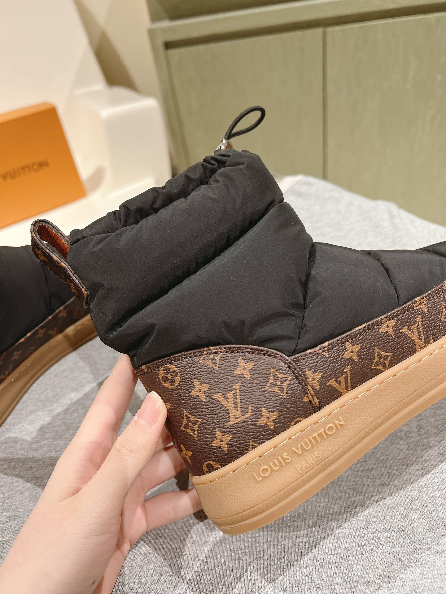 LV Cloud Ankle Boot Sneaker Black Nylon Monogram Canvas
