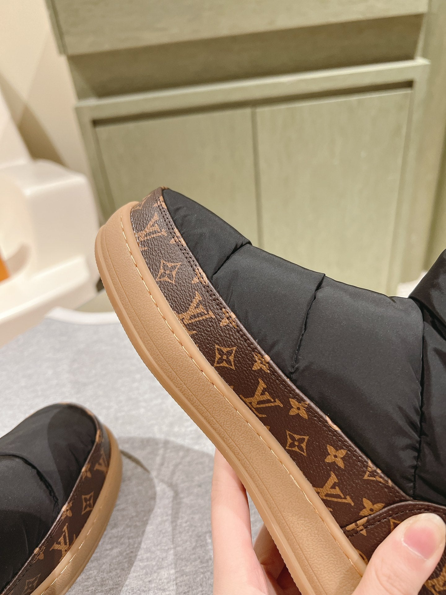 LV Cloud Ankle Boot Sneaker Black Nylon Monogram Canvas