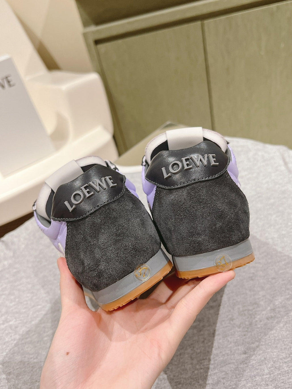 Loewe 2025 Ballet Runner 2.0 Sneaker Black Purple Suede 556039